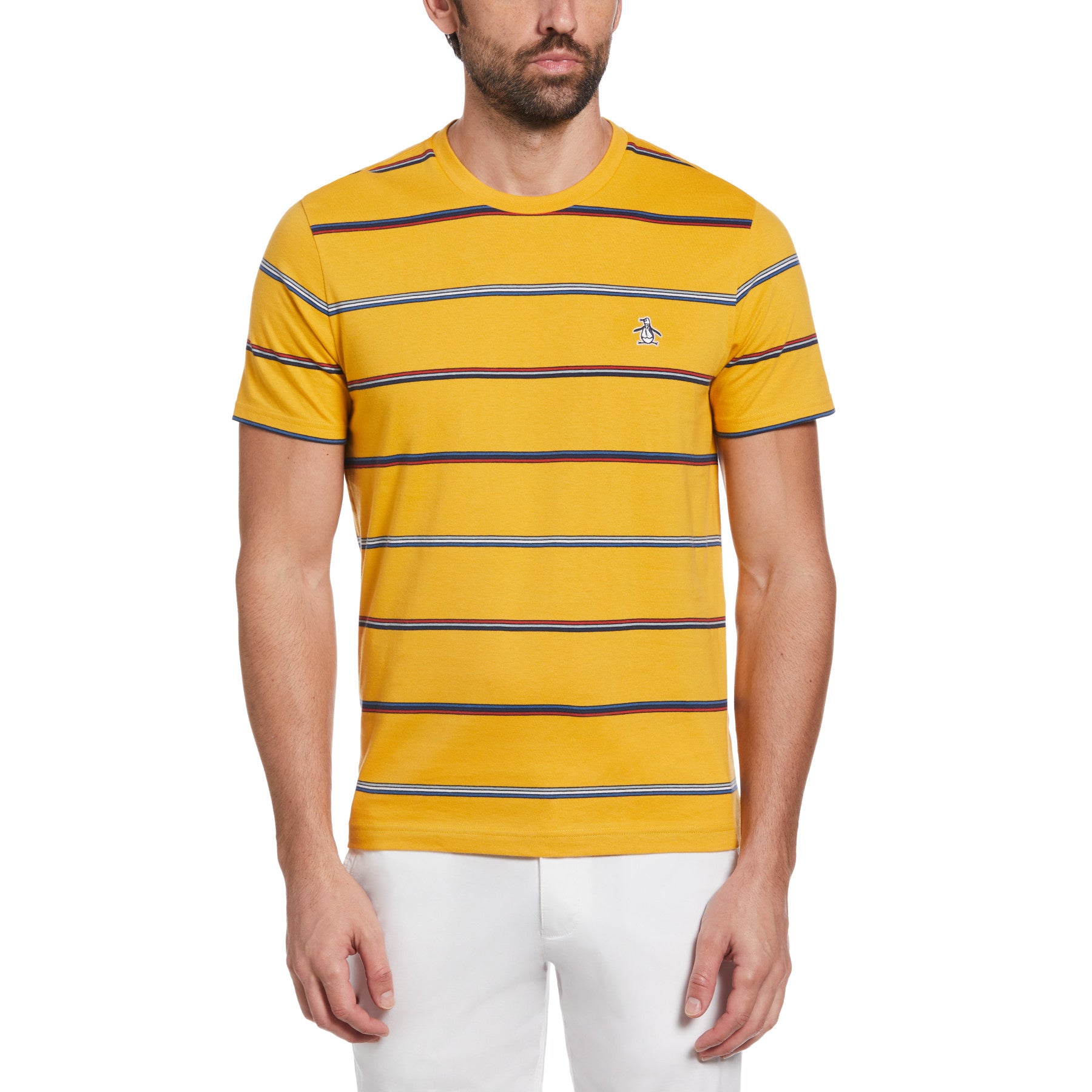 View Slim Fit Jersey Stripe TShirt In Mineral Yellow information