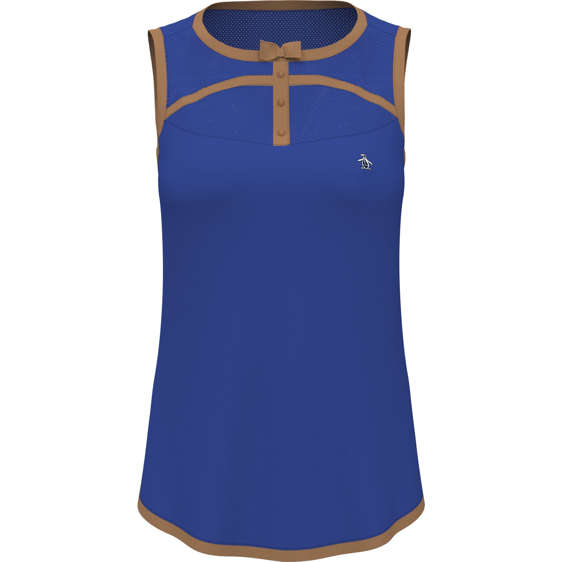 View Womens Contrast Binding Bow Golf Shirt In Nautical Blue information