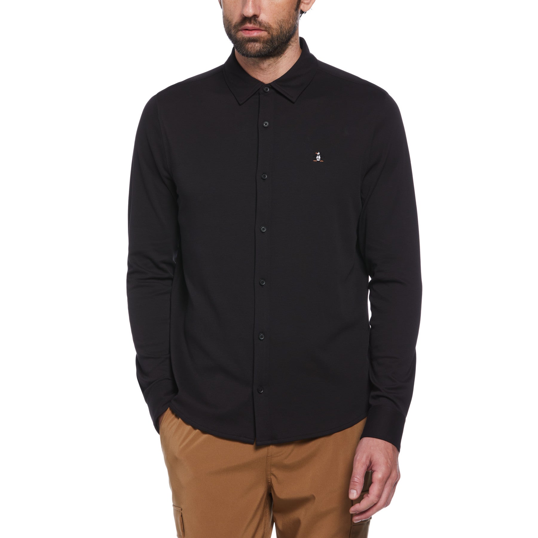 View Soft Interlock Long Sleeve Shirt In True Black information