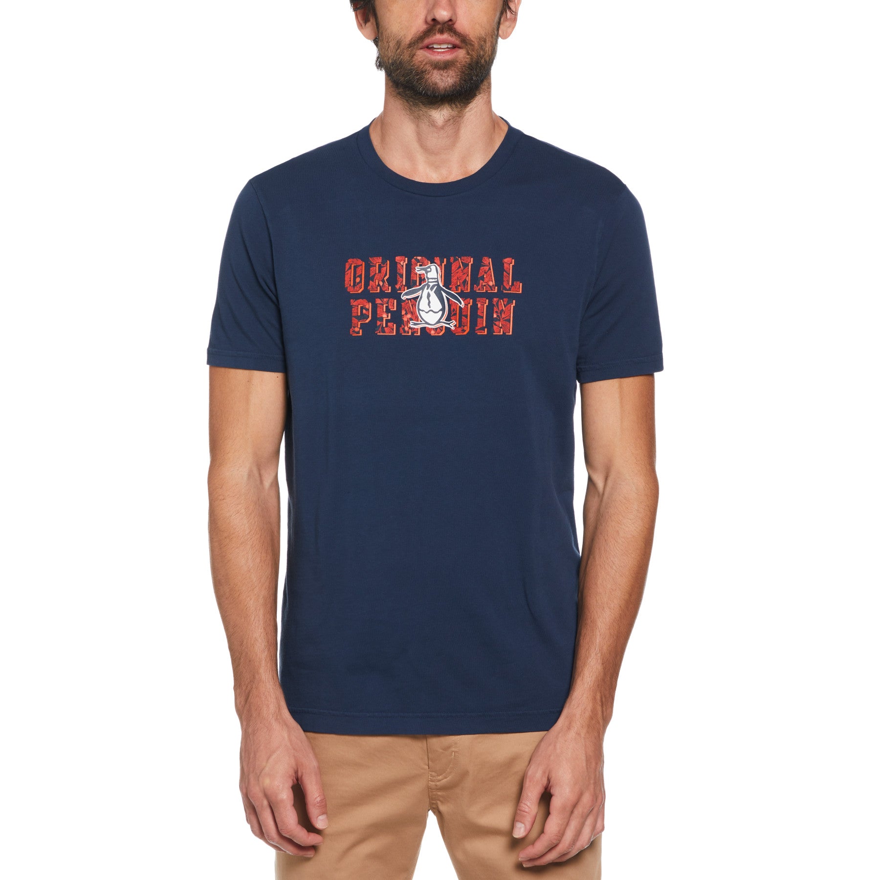 View Jersey Graphic Leaf Logo TShirt In Dress Blues information