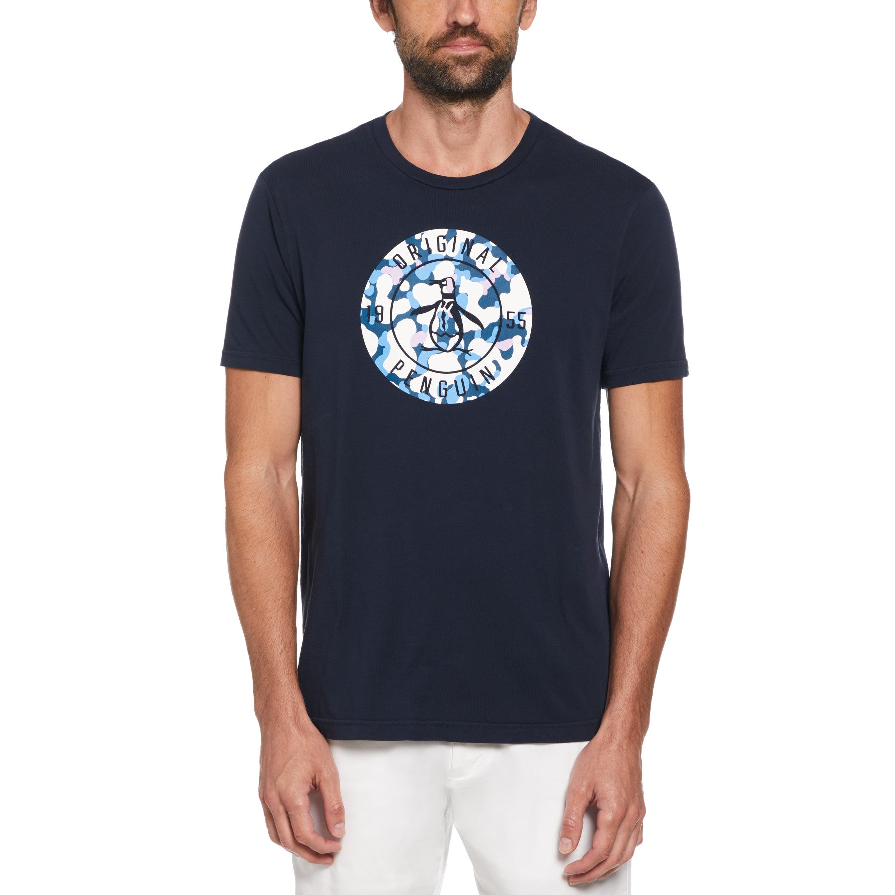 View Short Sleeve Stamp Logo Camo Pete TShirt In Dark Sapphire information