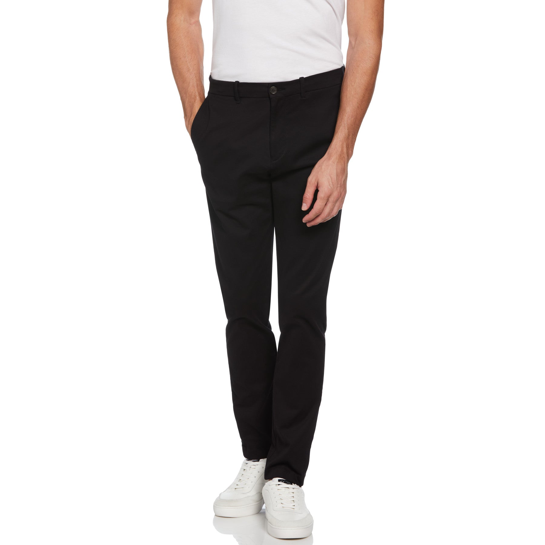View Bedford Cord Slim Fit Chino Trousers In True Black information