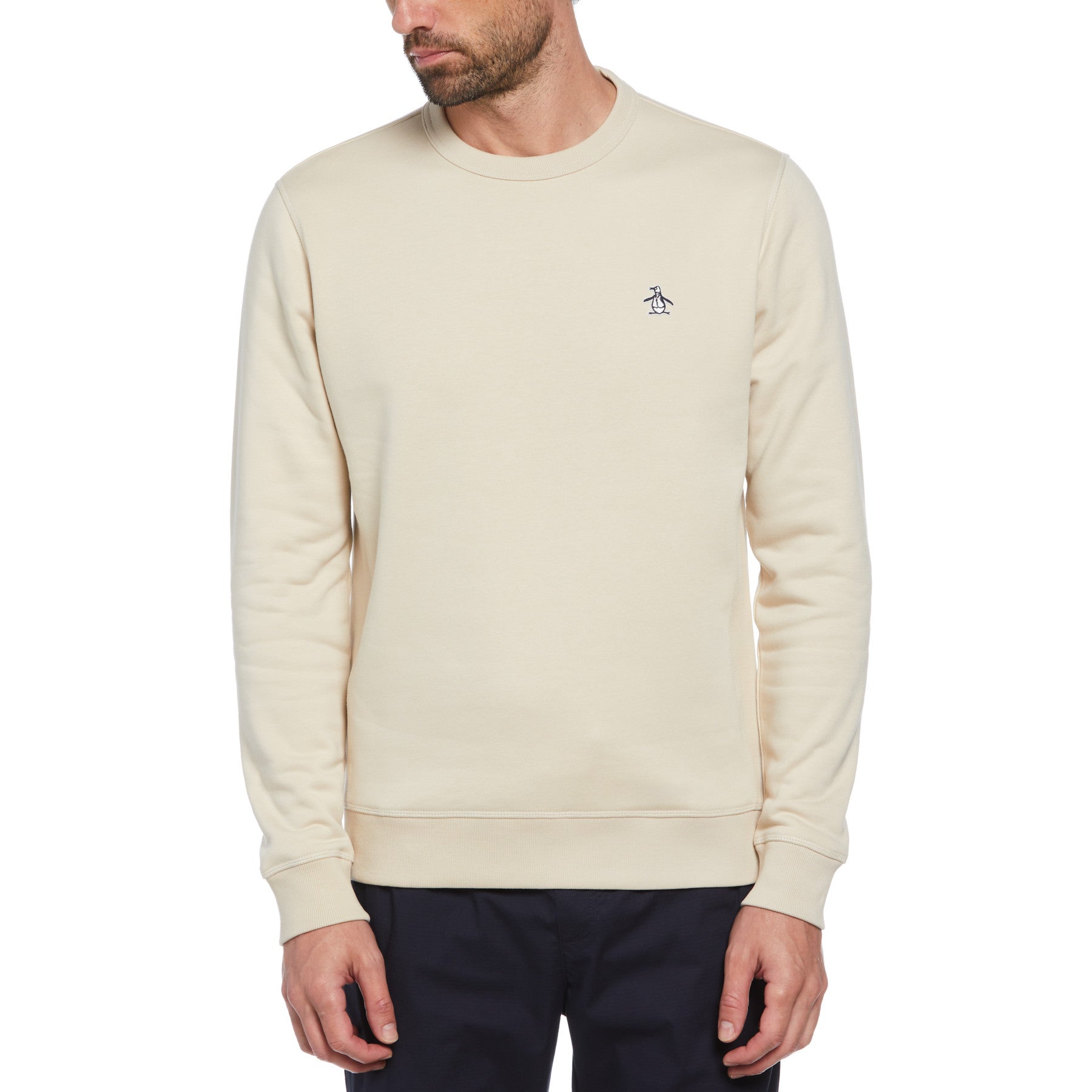 View Crew Neck Sticker Pete Fleece Sweatshirt In Oatmeal information