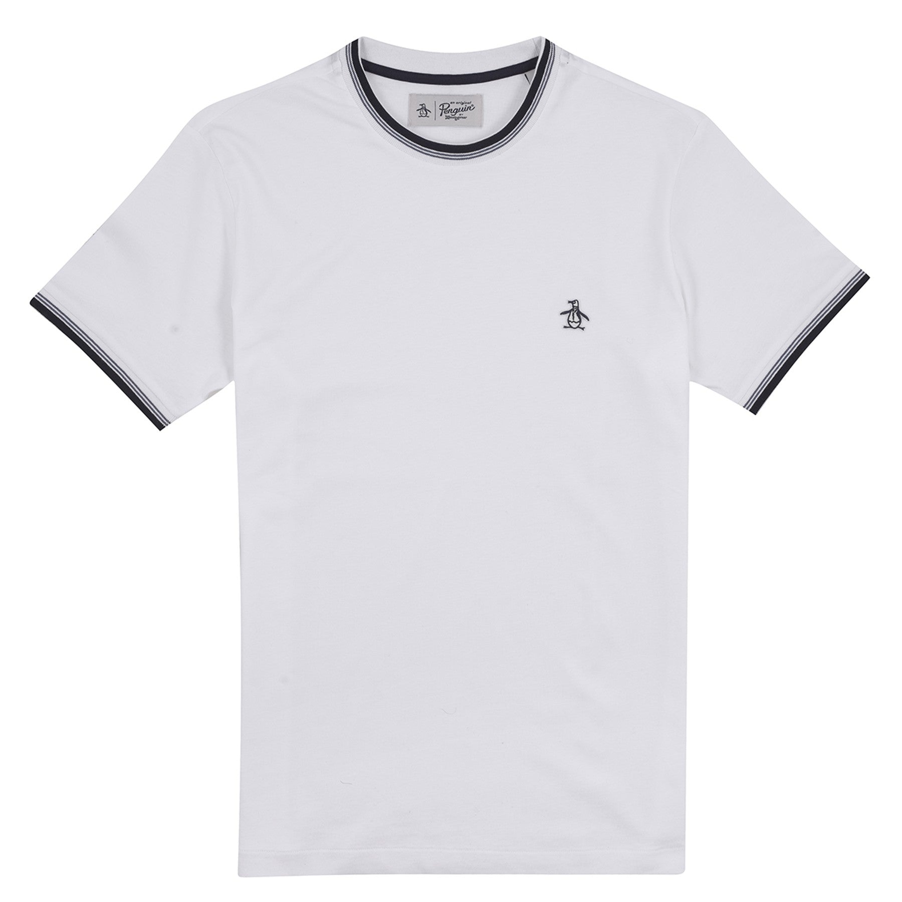 Sticker Pete Tipped Ringer Organic Cotton T-Shirt In Bright White