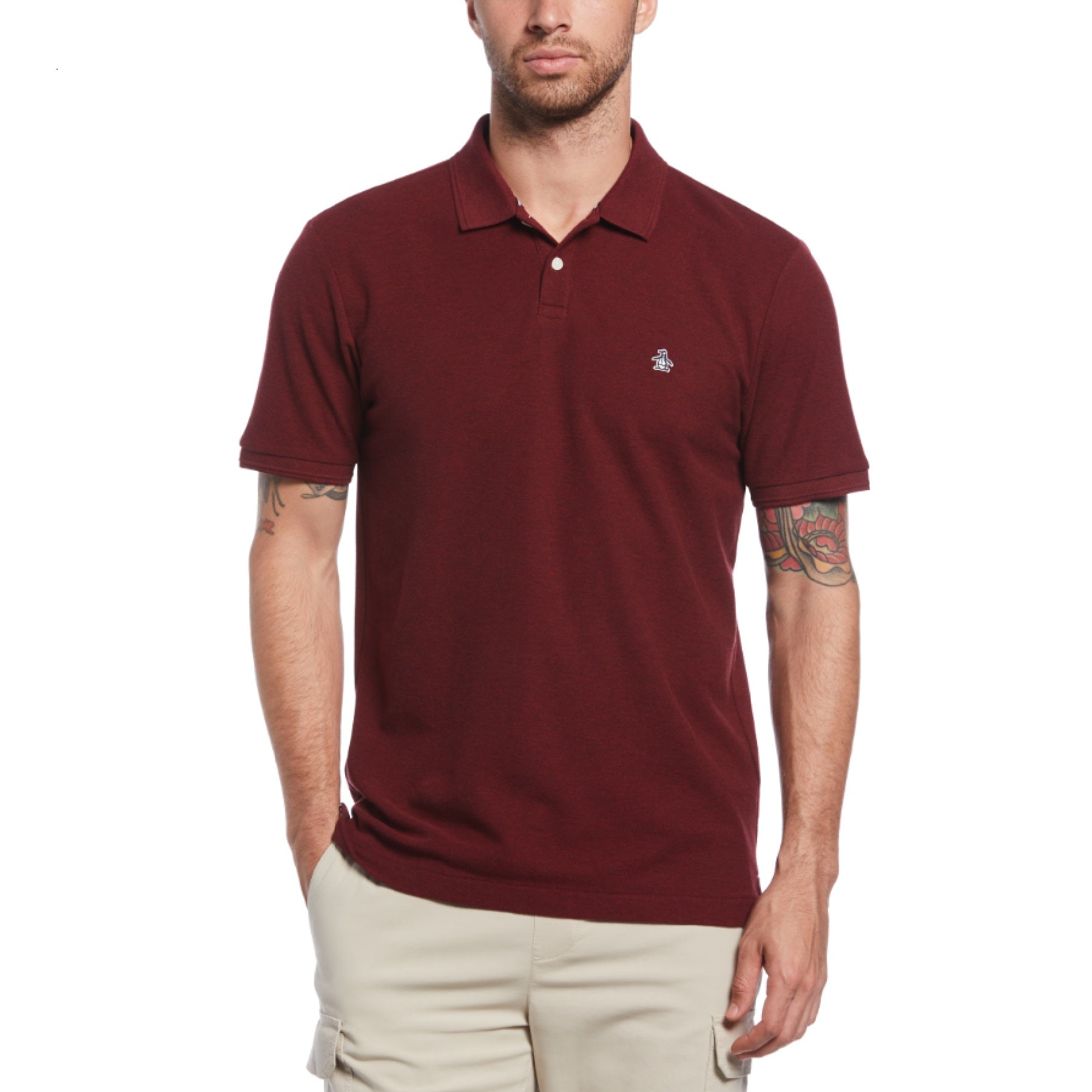 View Daddy Organic Cotton Polo Shirt In Tawny Port information