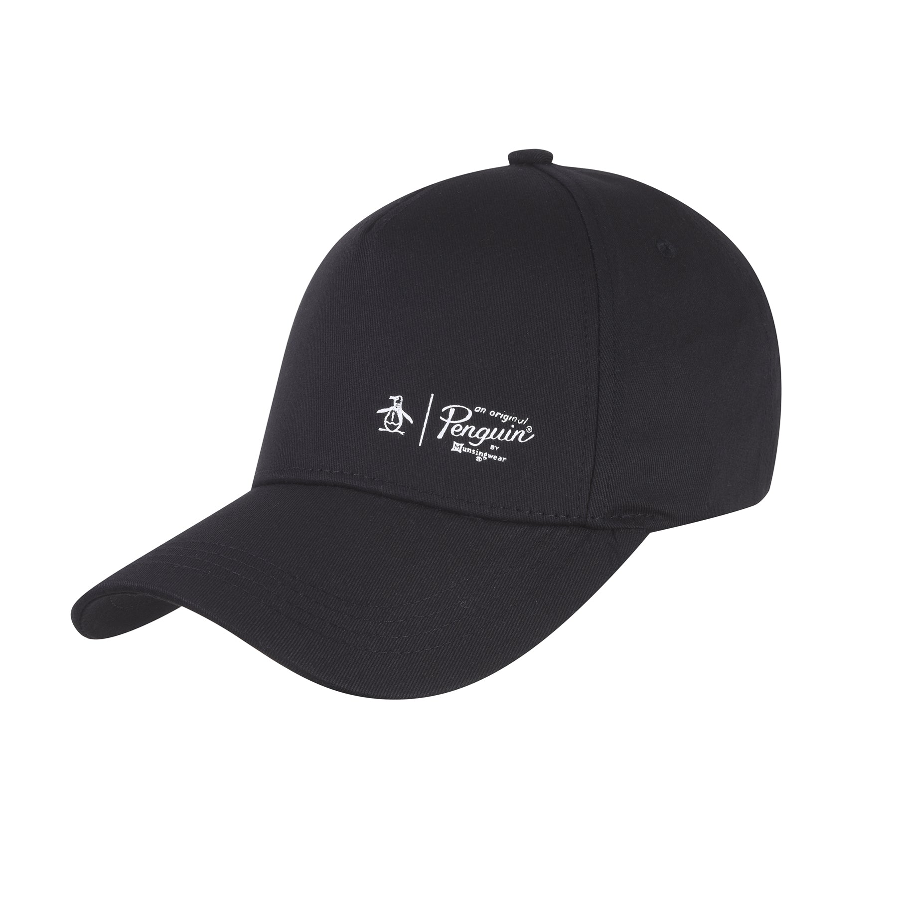 View Original Penguin Stephen Basic 6 Panel Cap In Black Black Mens information