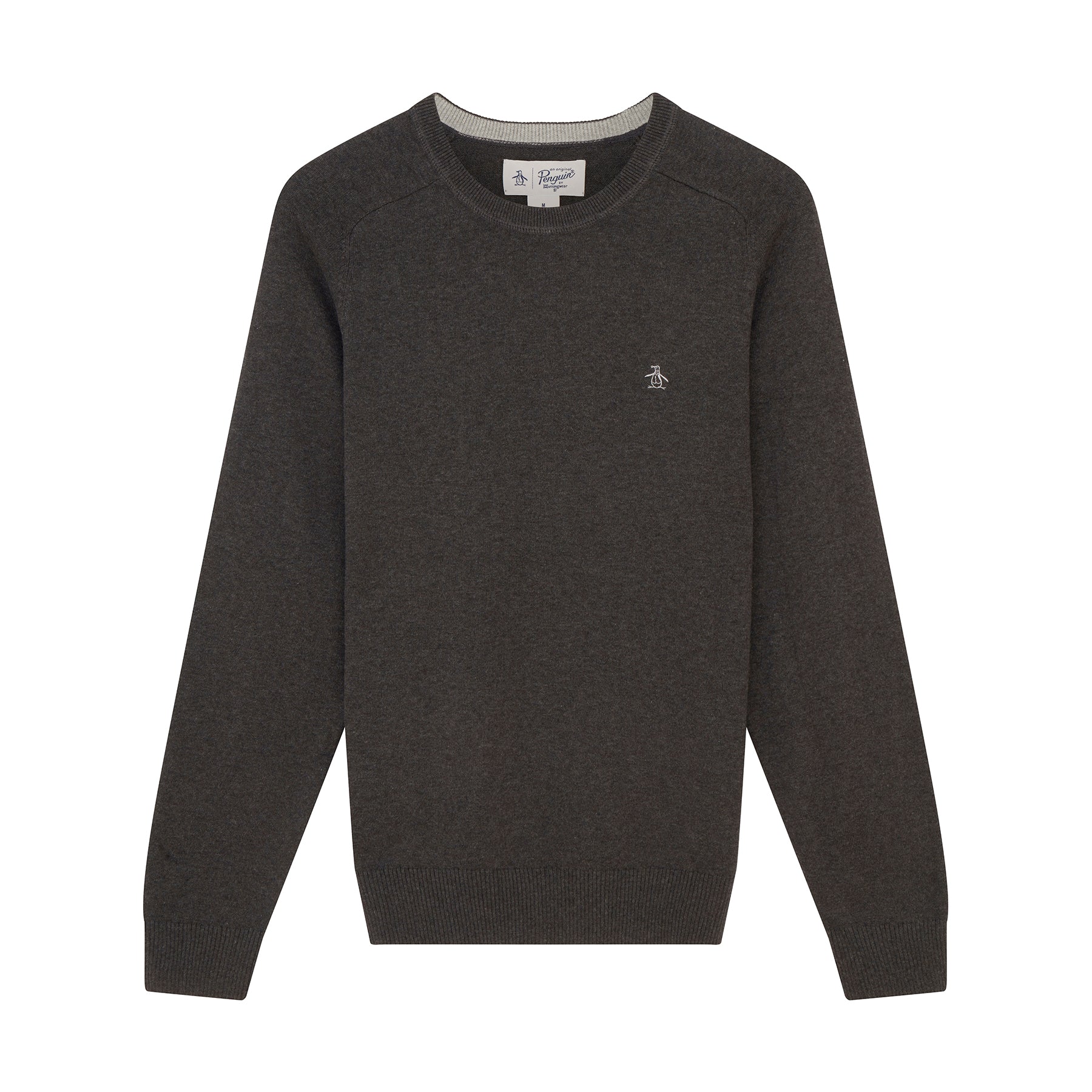 View Raglan Crew Neck Jumper In Dark Charcoal Heather information