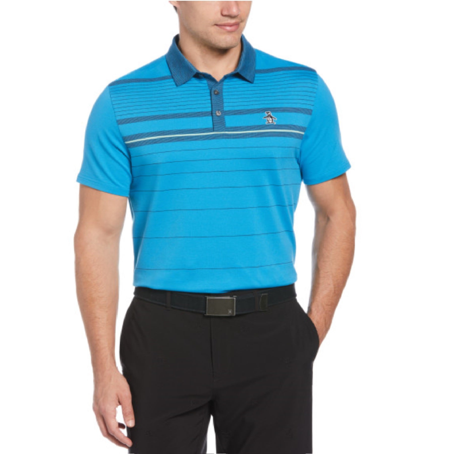 View Heritage Fine Line Golf Polo Shirt In Cloisonne information