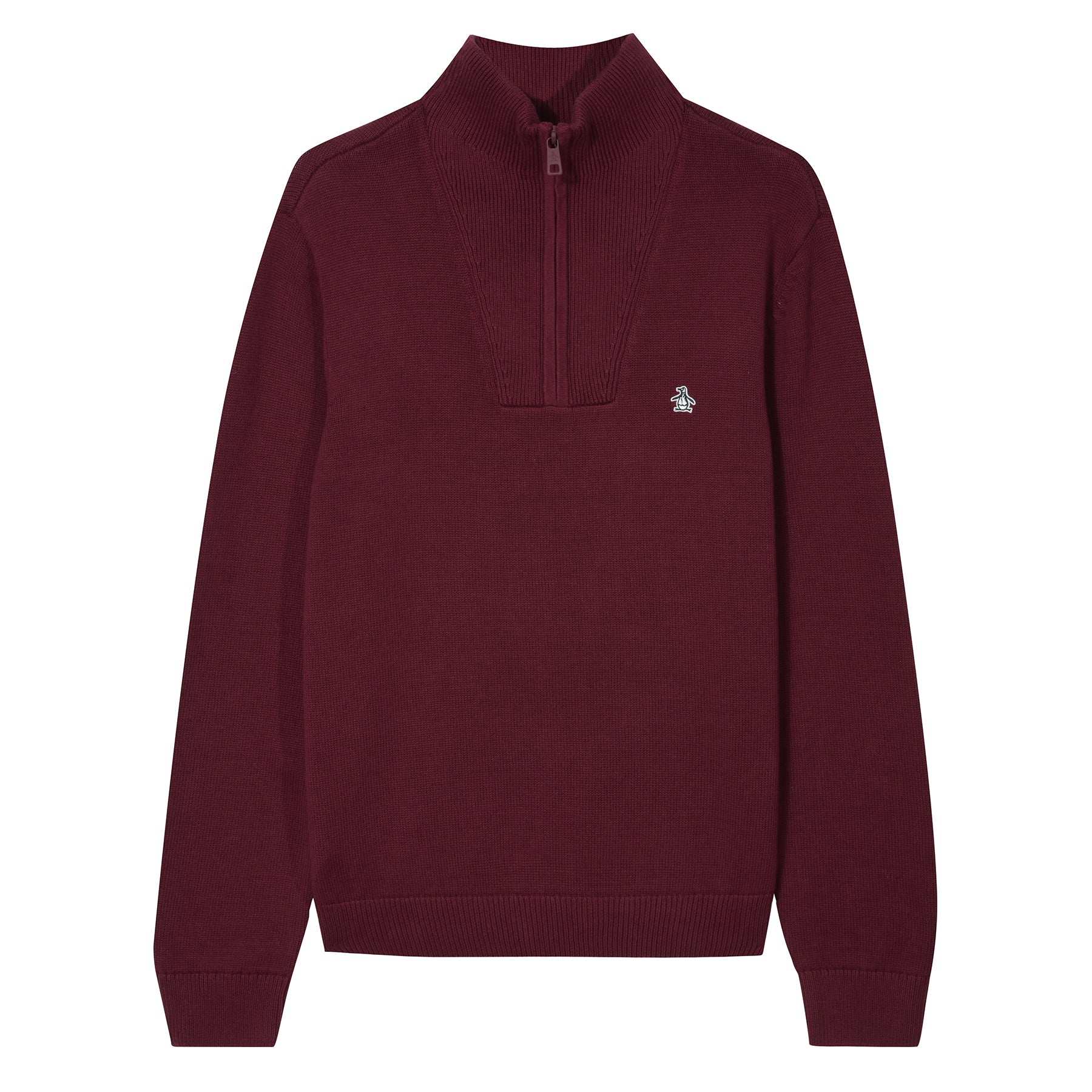 View Waffle Quarter Zip Sweater In Cabernet information