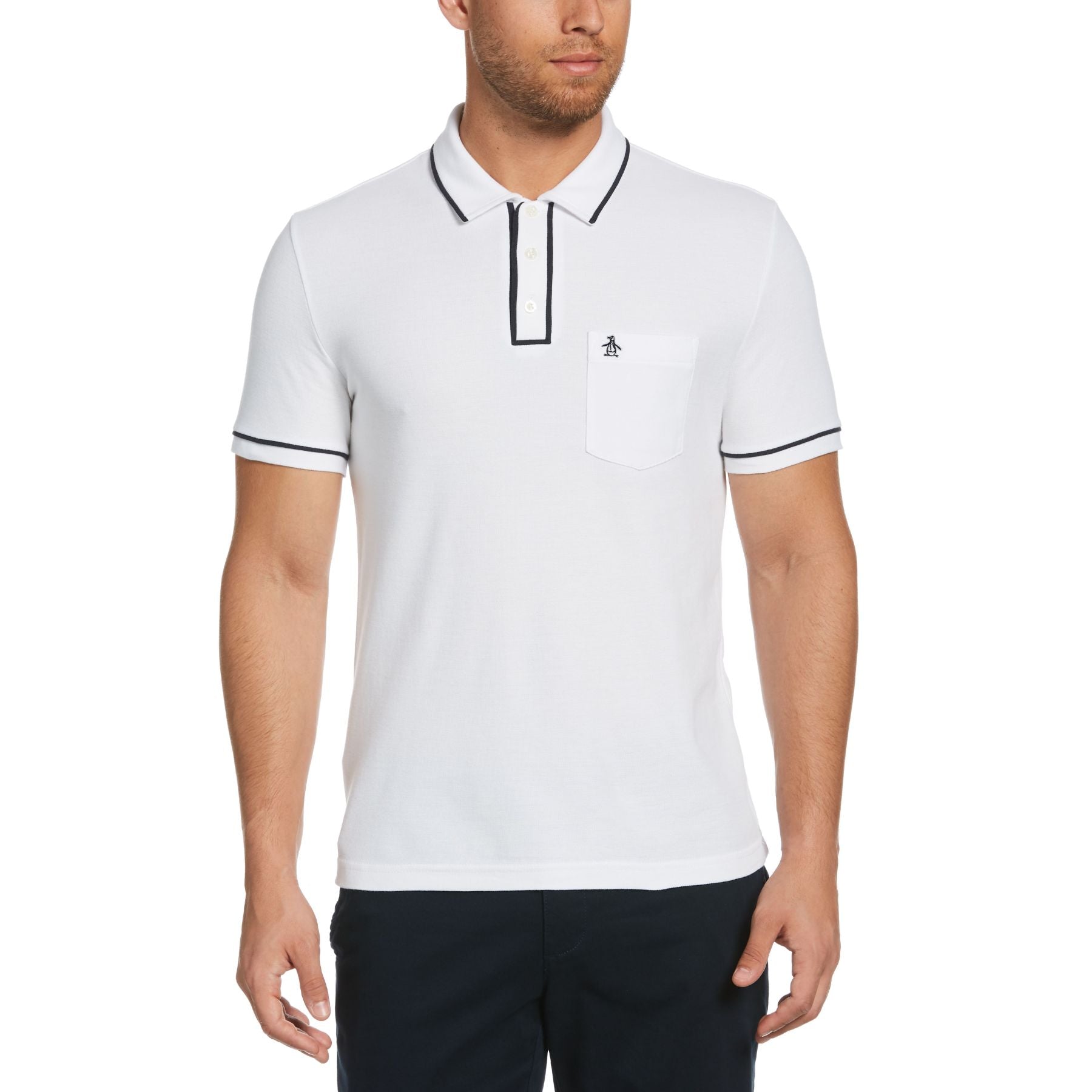 View Original Penguin The Earl Organic Cotton Pique Polo In Bright White White Mens information