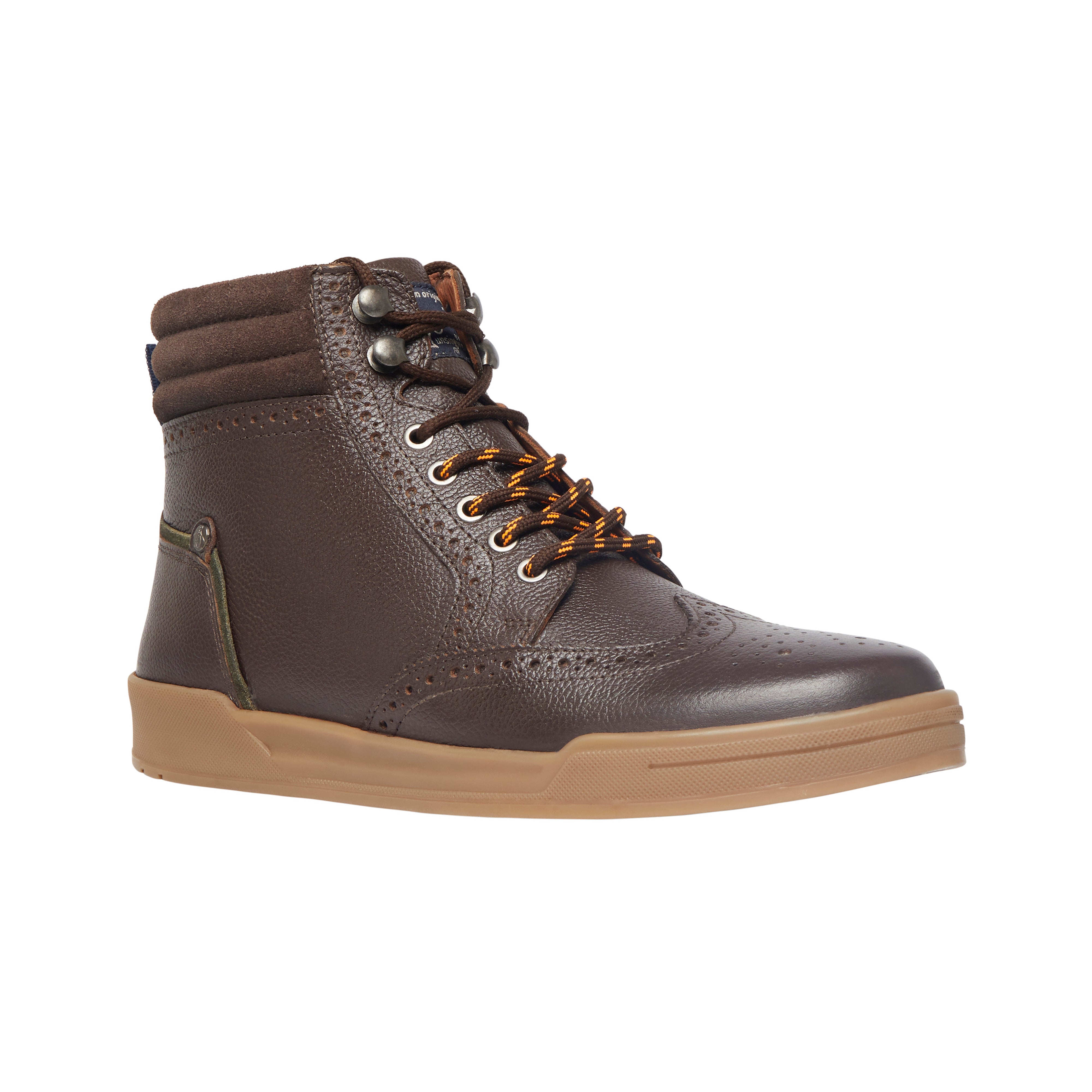 View Original Penguin Military Boot In Leather Brown Brown Mens information