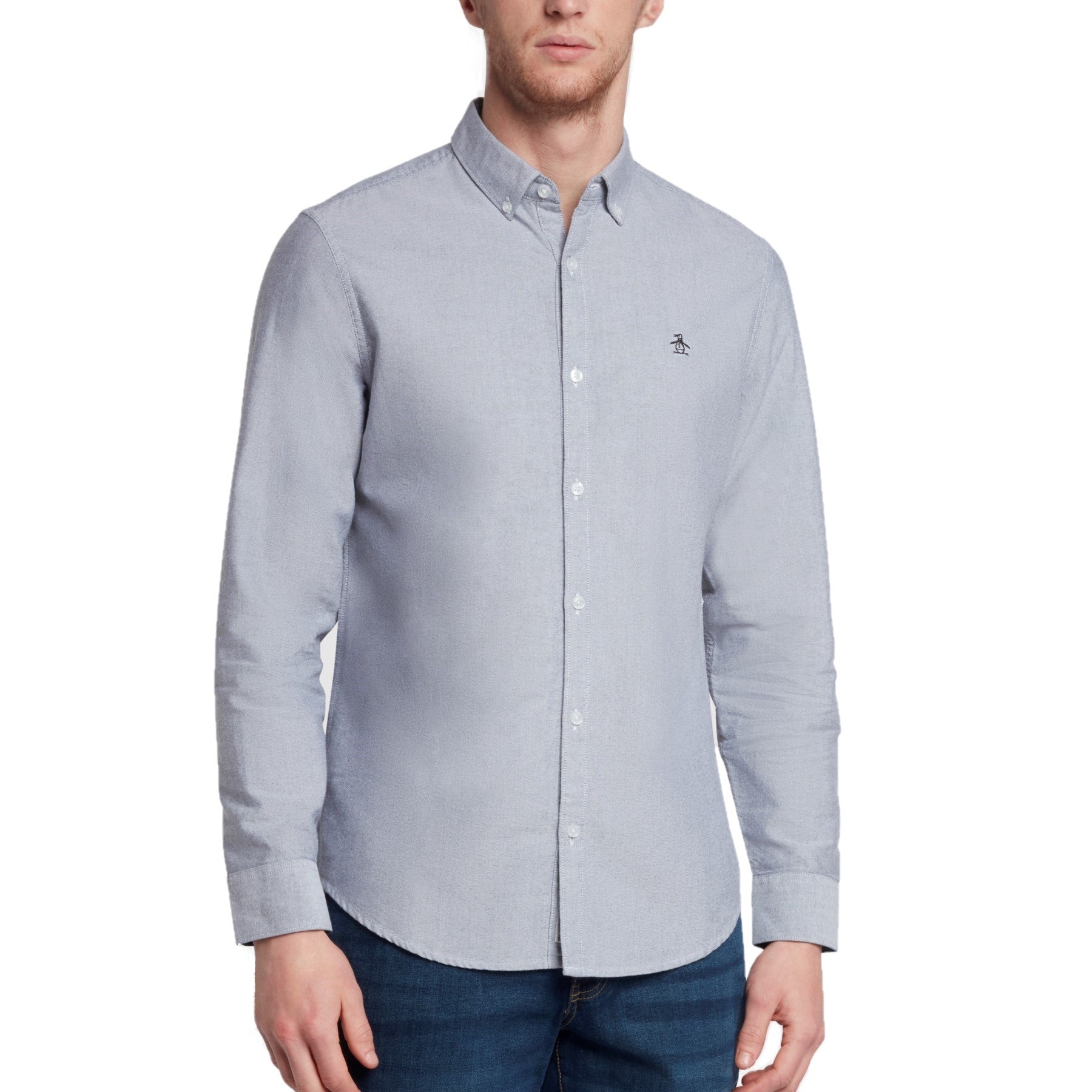 View Core Oxford Slim Fit Shirt In Grey information