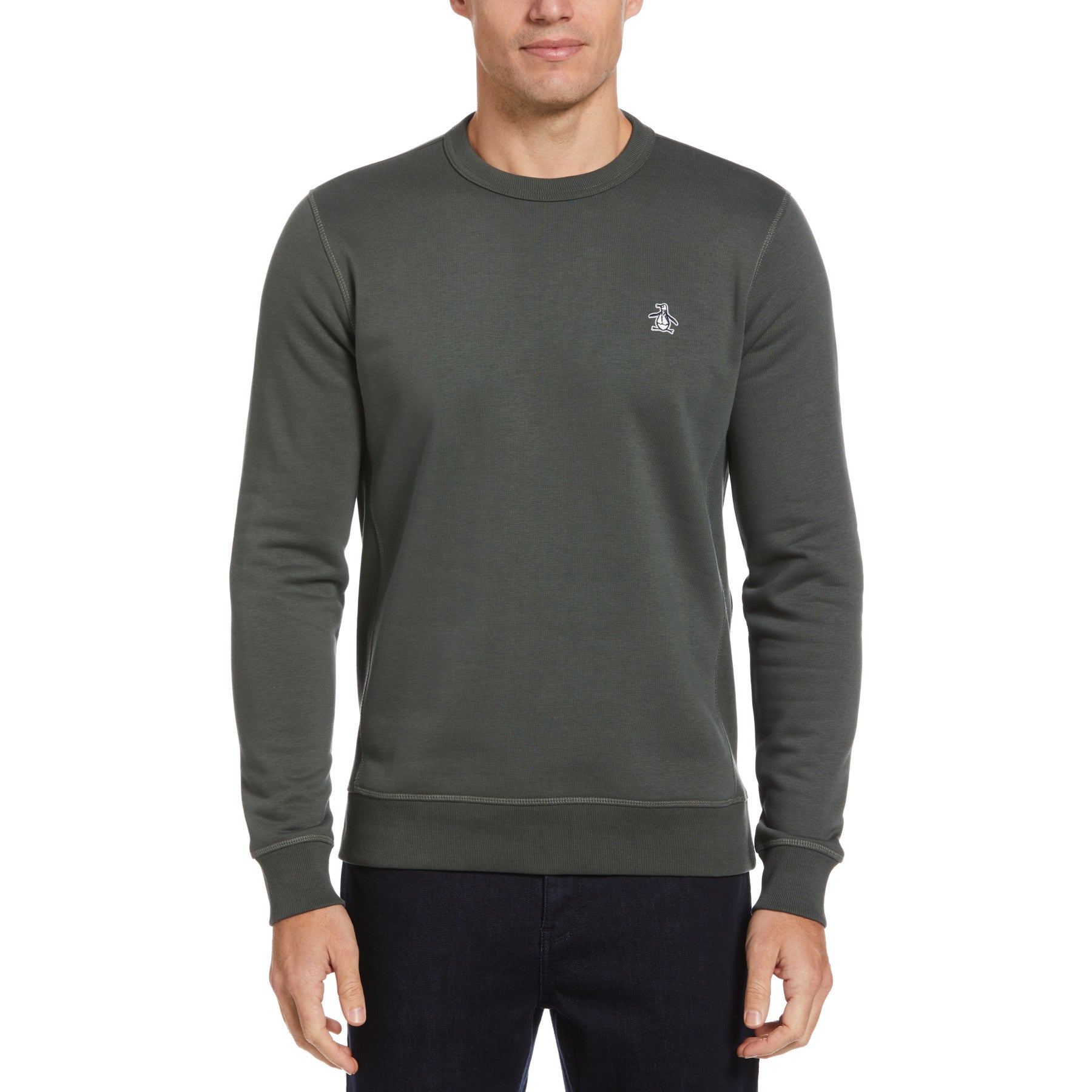 View Crew Neck Sticker Pete Organic Cotton Fleece Sweatshirt In Urban Chic information