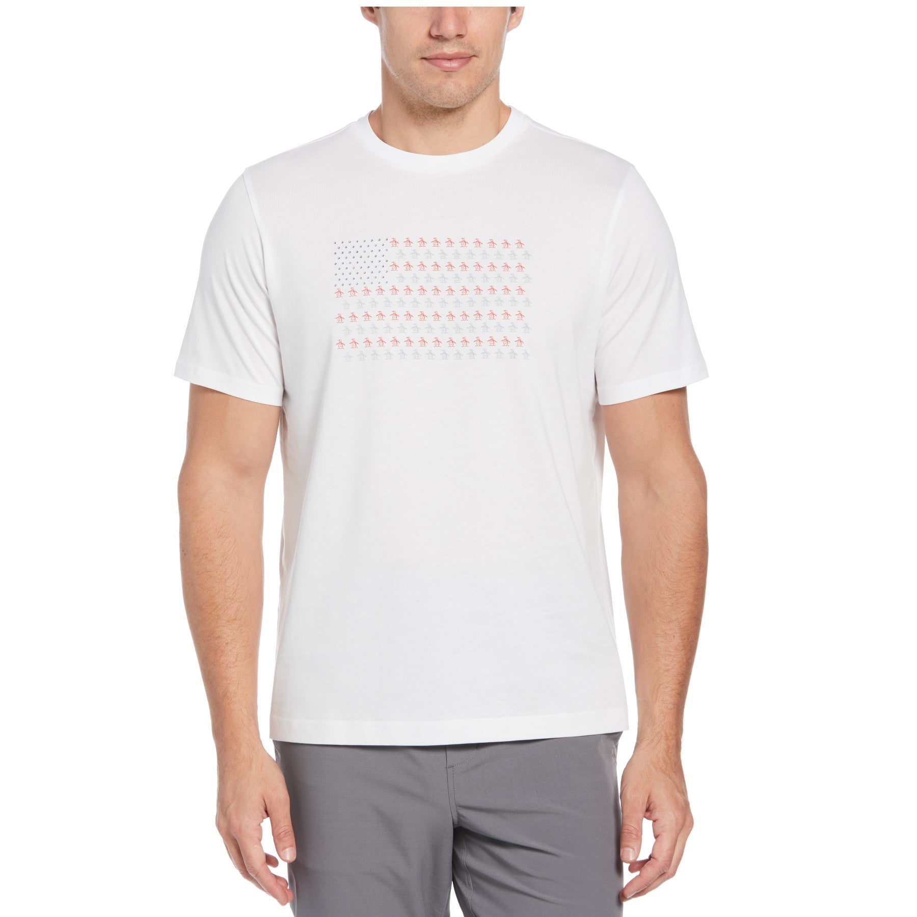 View Original Penguin Americana Pete Graphic Golf TShirt In Bright White White Mens information