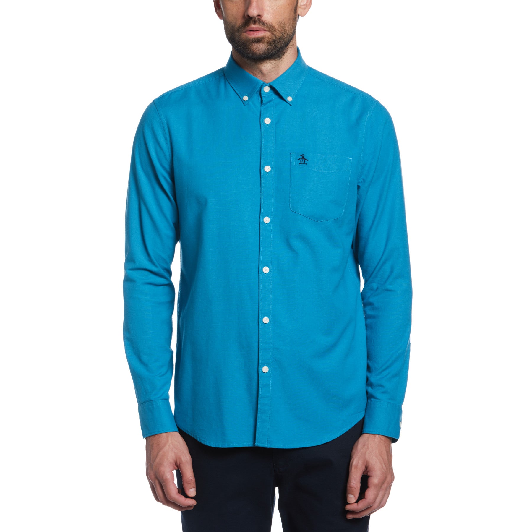 View Eco Stretch Oxford Shirt In Mosaic Blue information