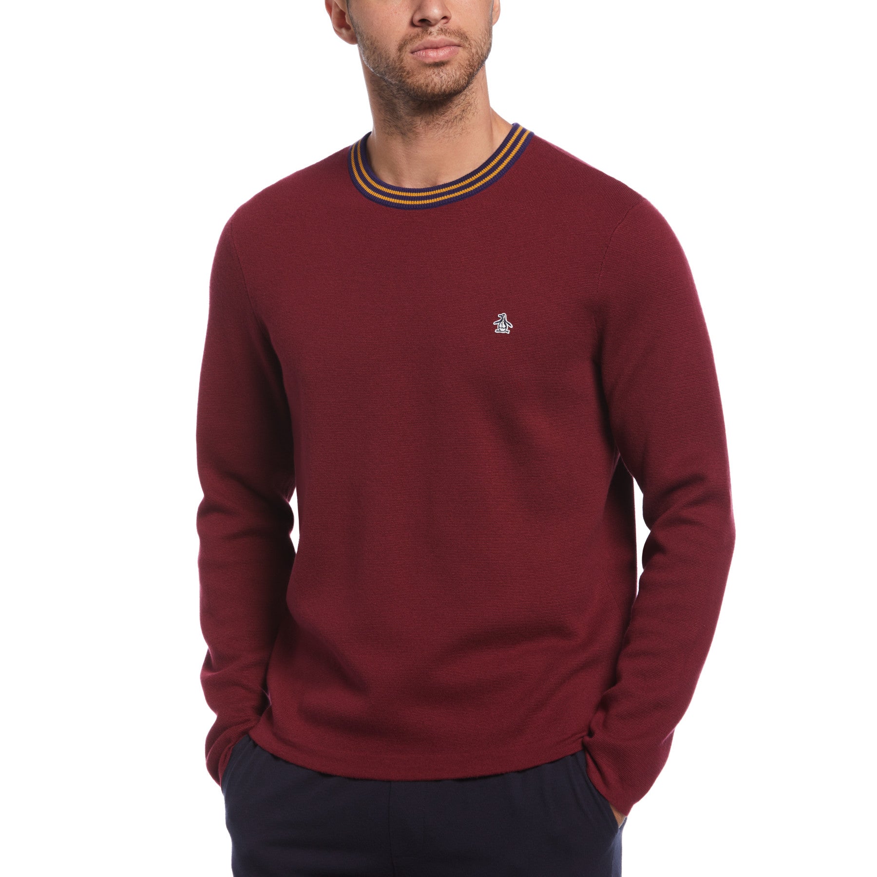 View Sticker Pete Cotton Jumper In Cabernet information