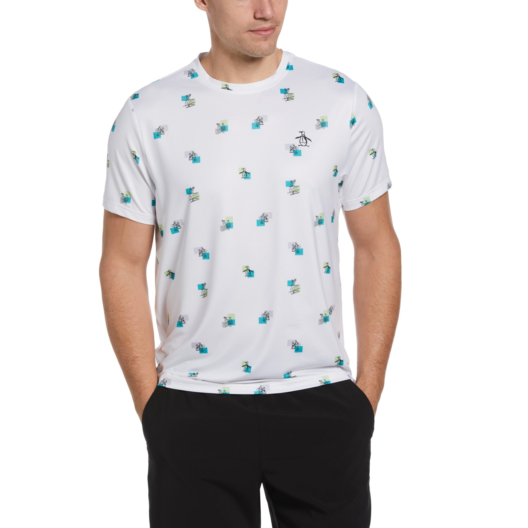View Performance Heritage Print Tennis TShirt In Bright White information