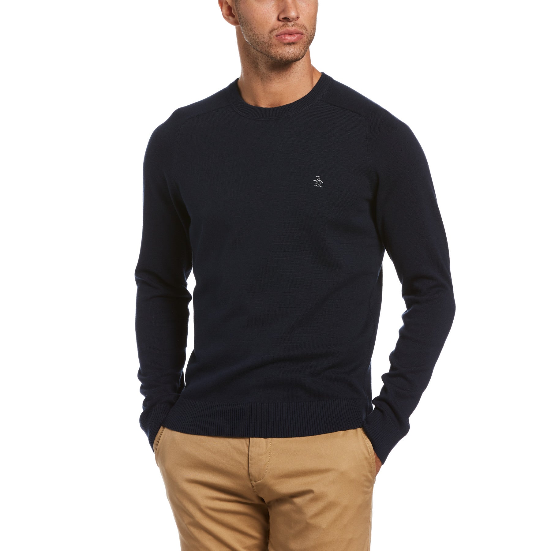 View Original Penguin Raglan Crew Neck Jumper In Dark Sapphire Outlet Blue Mens information