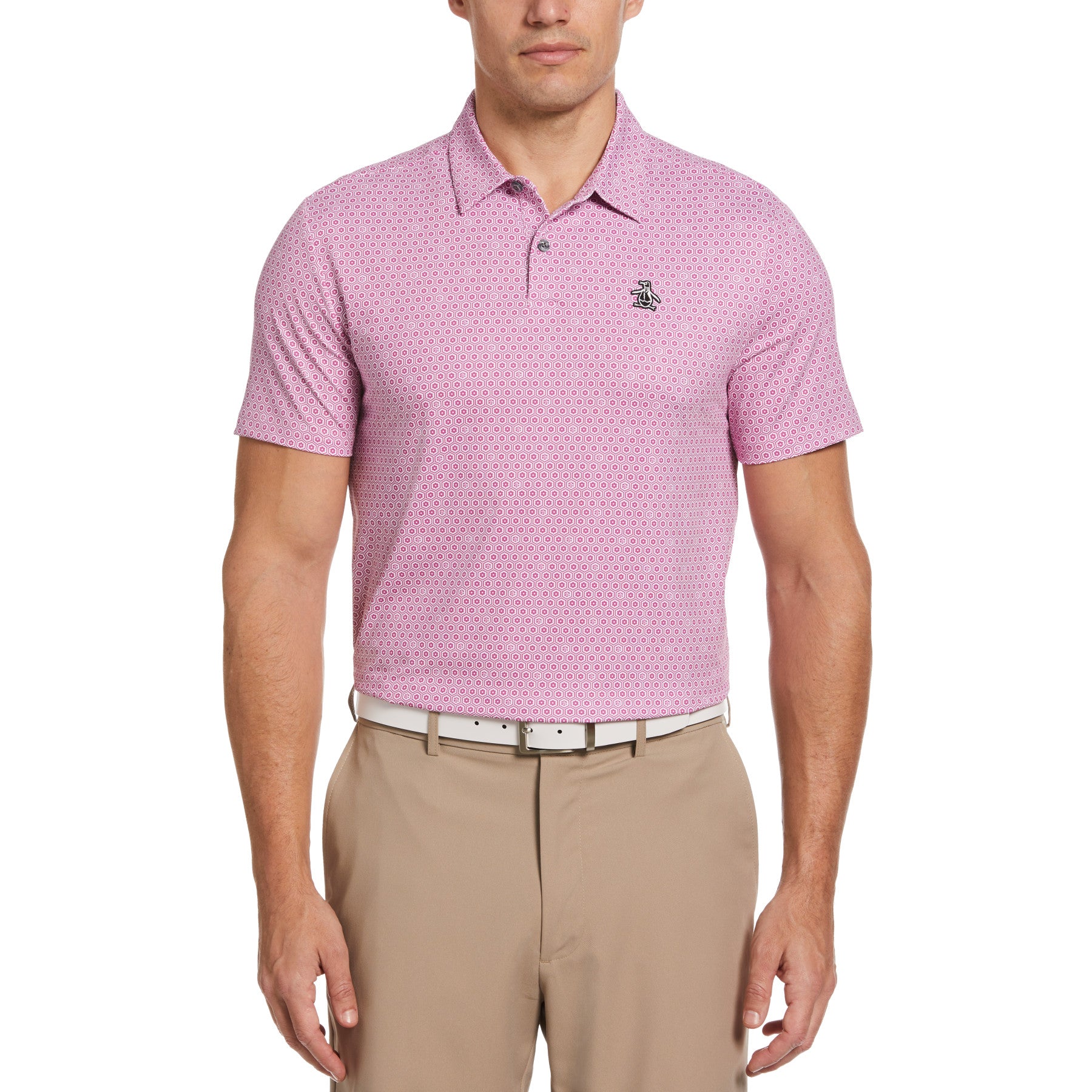 View All Over Heritage Floral Geo Print Golf Polo Shirt In Rose Bouquet information