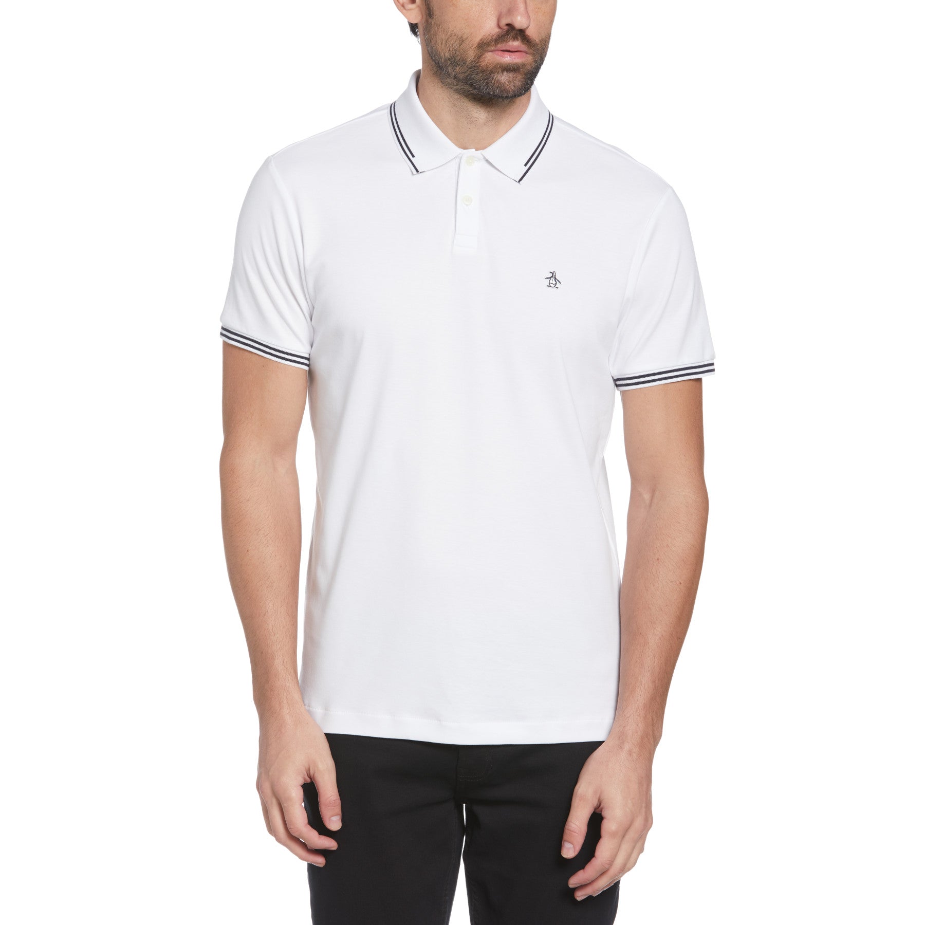 View Sticker Pete Knit Polo Shirt In Bright White information