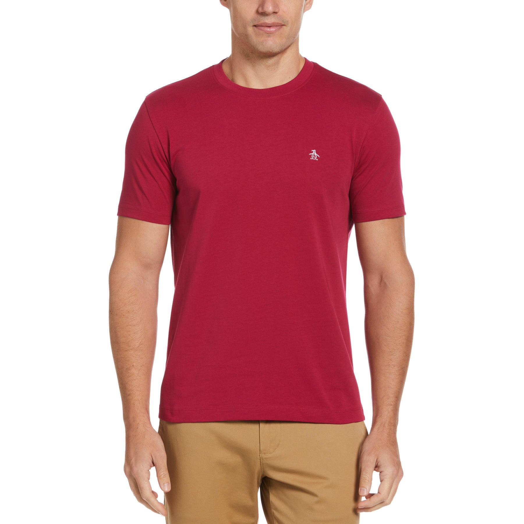 View Pin Point Embroidered Logo TShirt In Sangria information