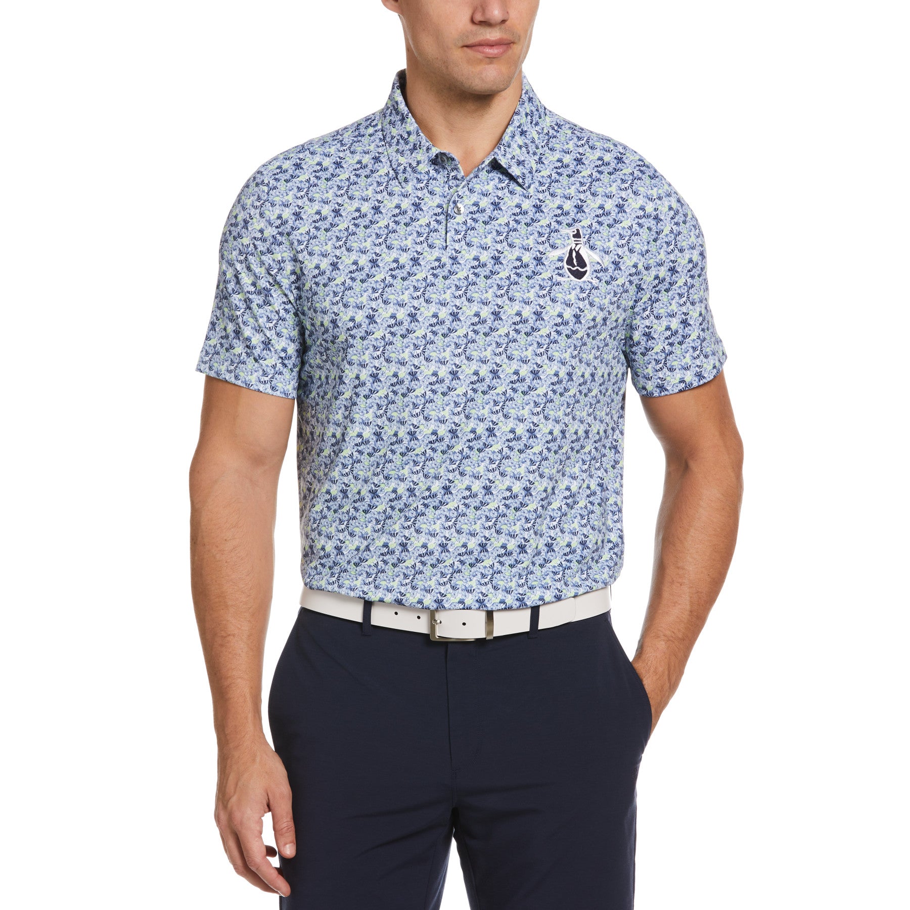 View Umbrella Novelty Print Golf Polo Shirt In Astral Night information