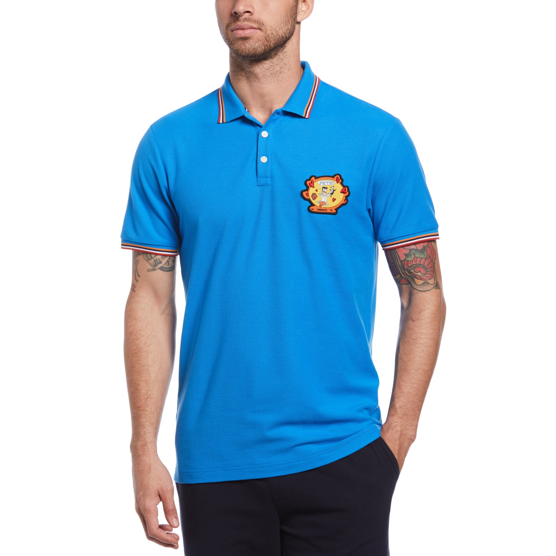 View Organic Cotton Jethro Haynes Pique Polo In French Blue information