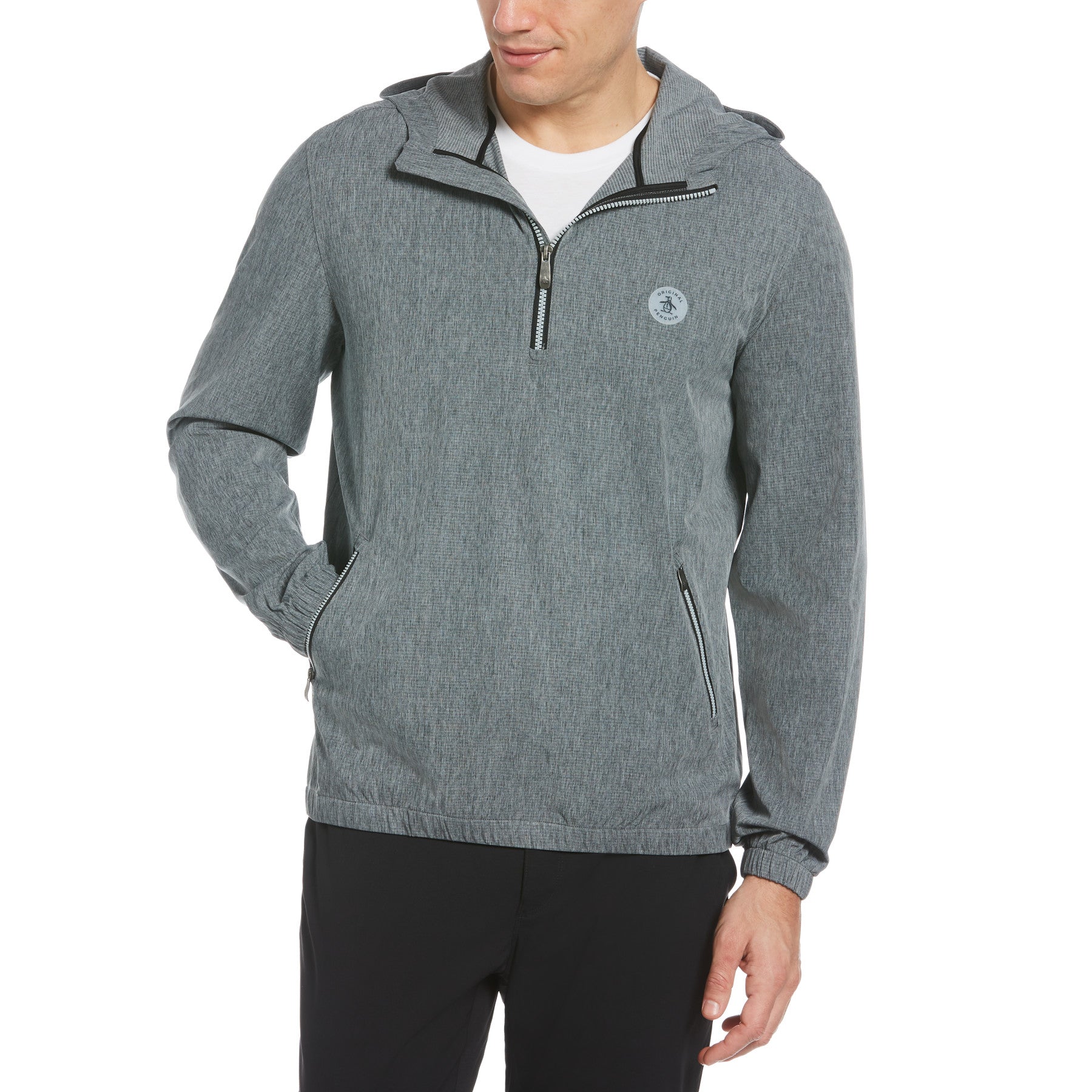 View Quarter Zip Hooded Golf Windshirt In Caviar information