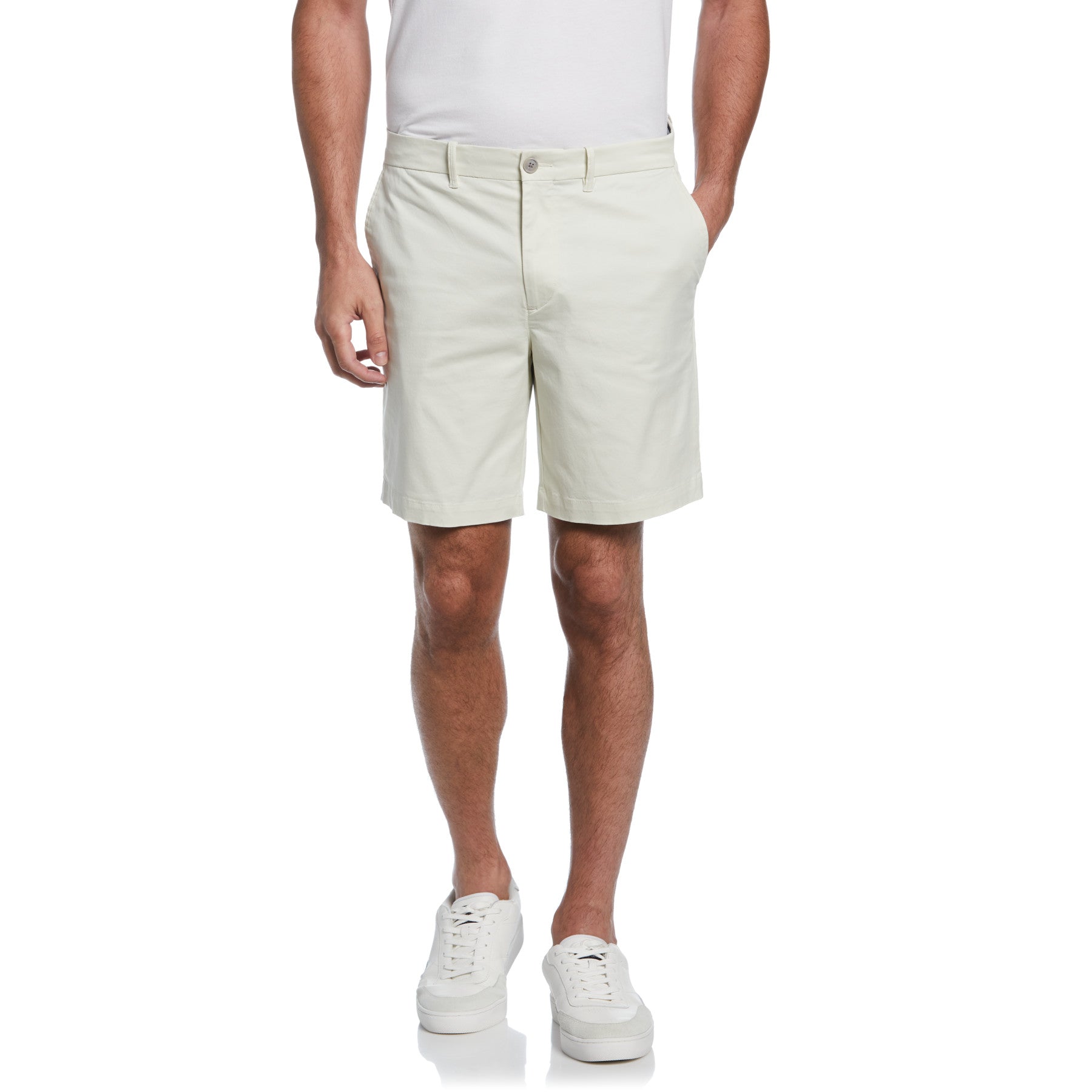 View Basic Recycled Cotton Chino Shorts In Light Gray information