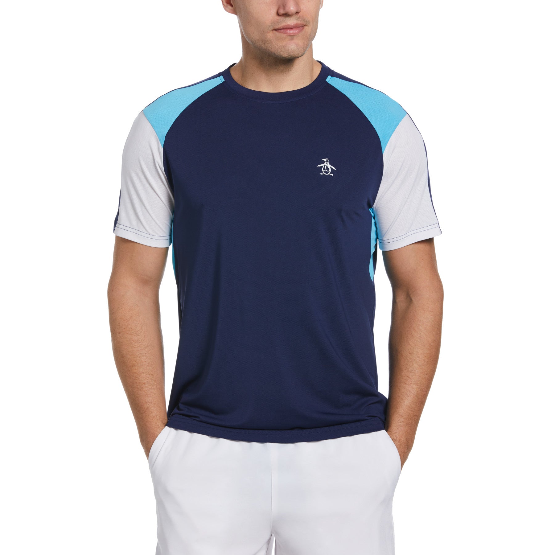 View Performance Color Block Tennis TShirt In Astral Night information