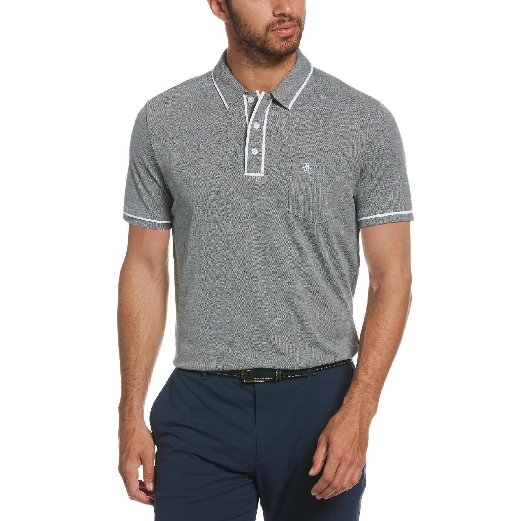 View Eco Performance Earl Golf Polo Shirt In Asphalt information