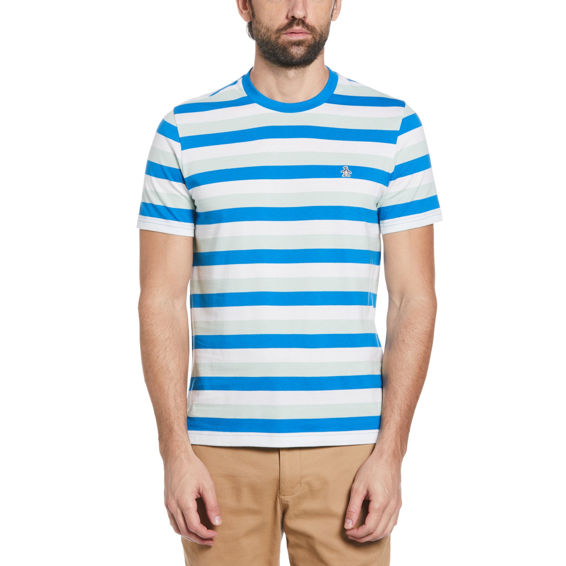 View Allover Stripe Short Sleeve TeeShirt In Imperial Blue information