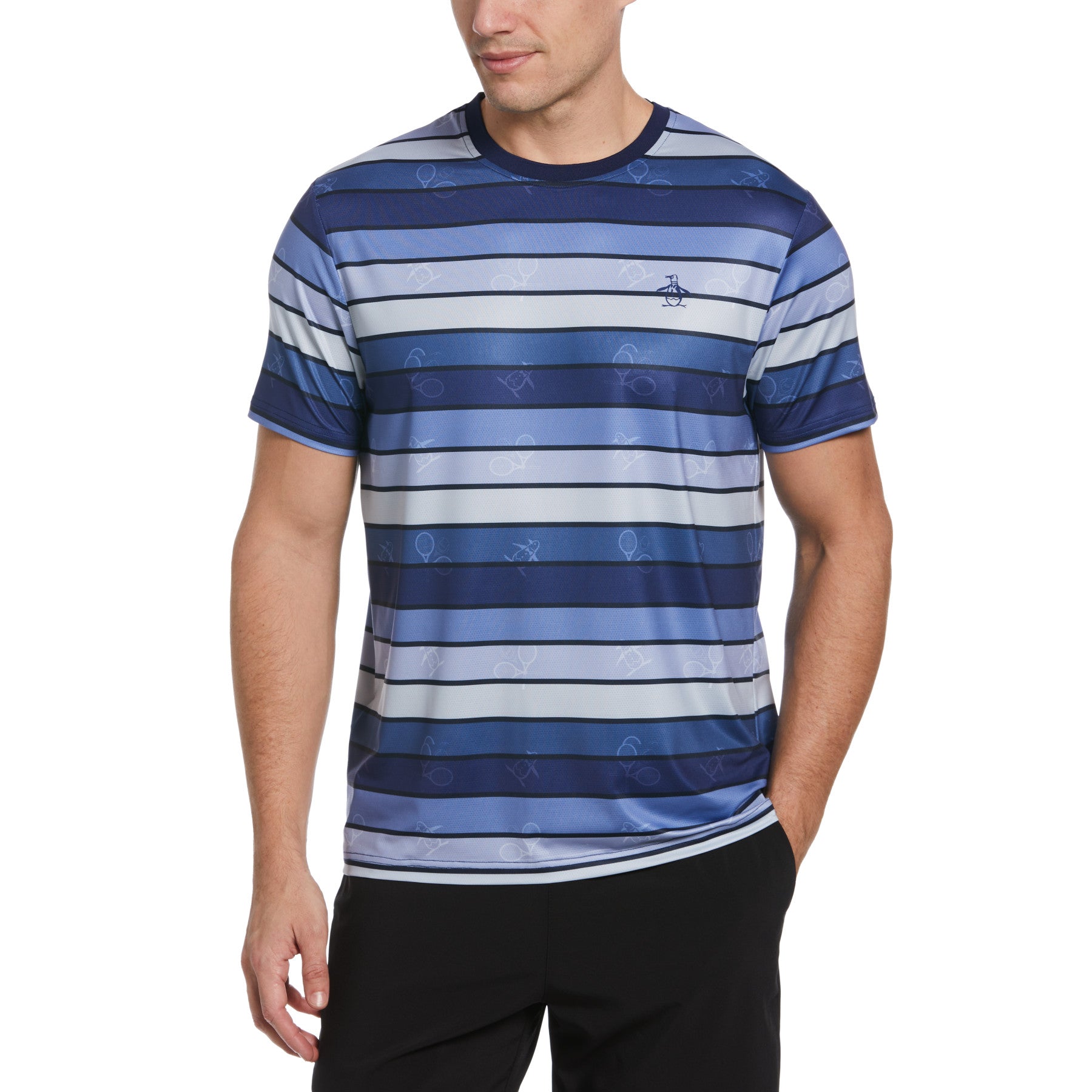 View Performance Resort Stripe Tennis TShirt In Astral Night information