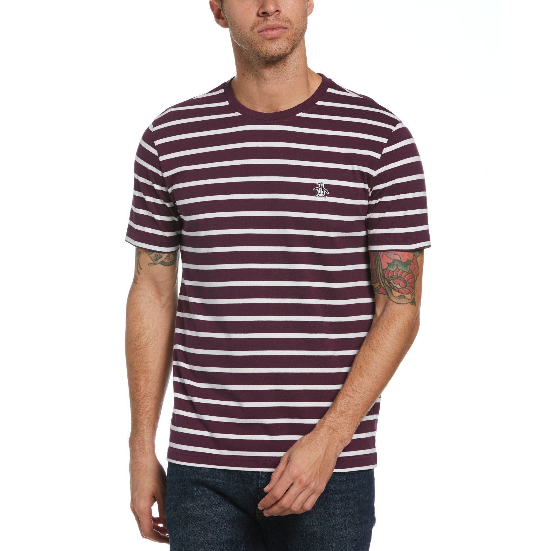 View Sticker Pete Breton Stripe TShirt In Italian Plum information