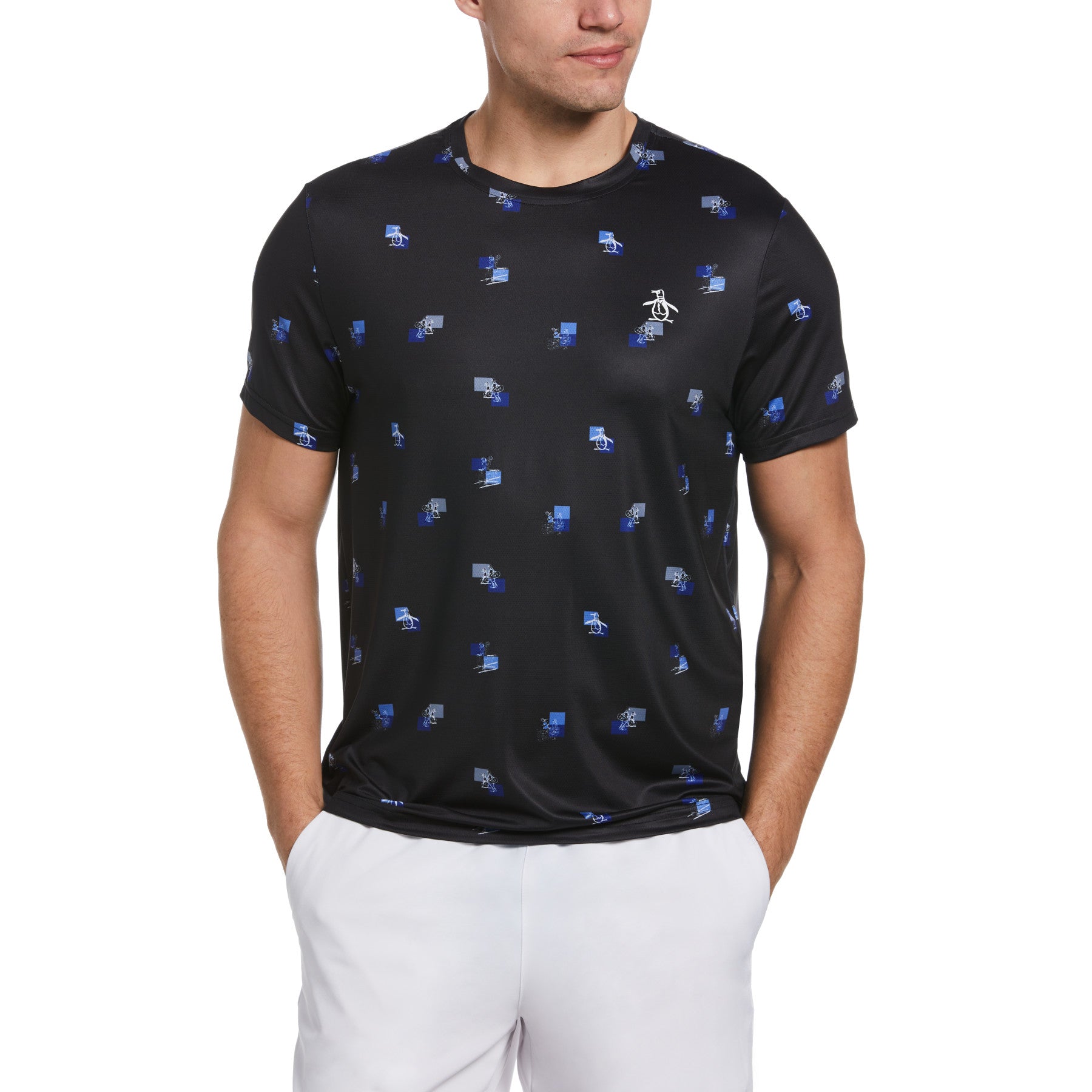 View Performance Heritage Print Tennis TShirt In Caviar information