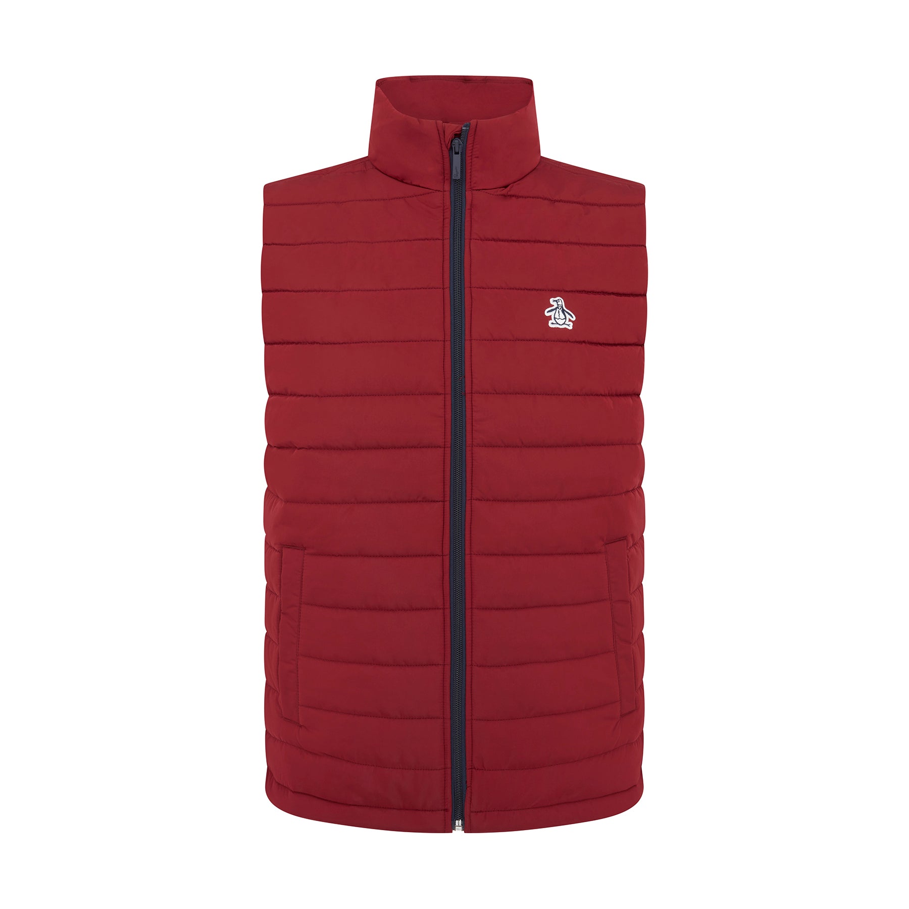 View Original Penguin Lightweight Puffer Gilet In Cabernet Red Mens information