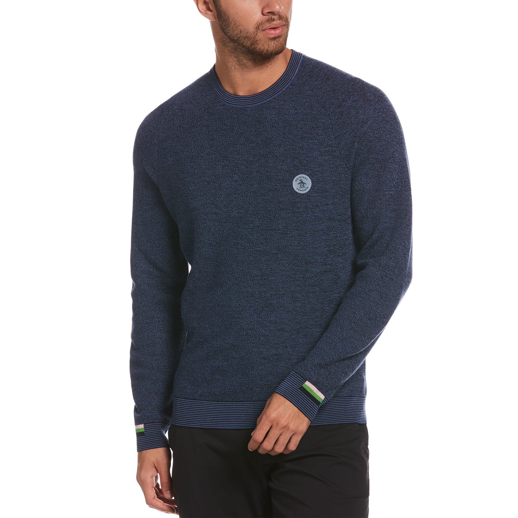 View Birdseye Crew Neck Jumper In Deep Navy information