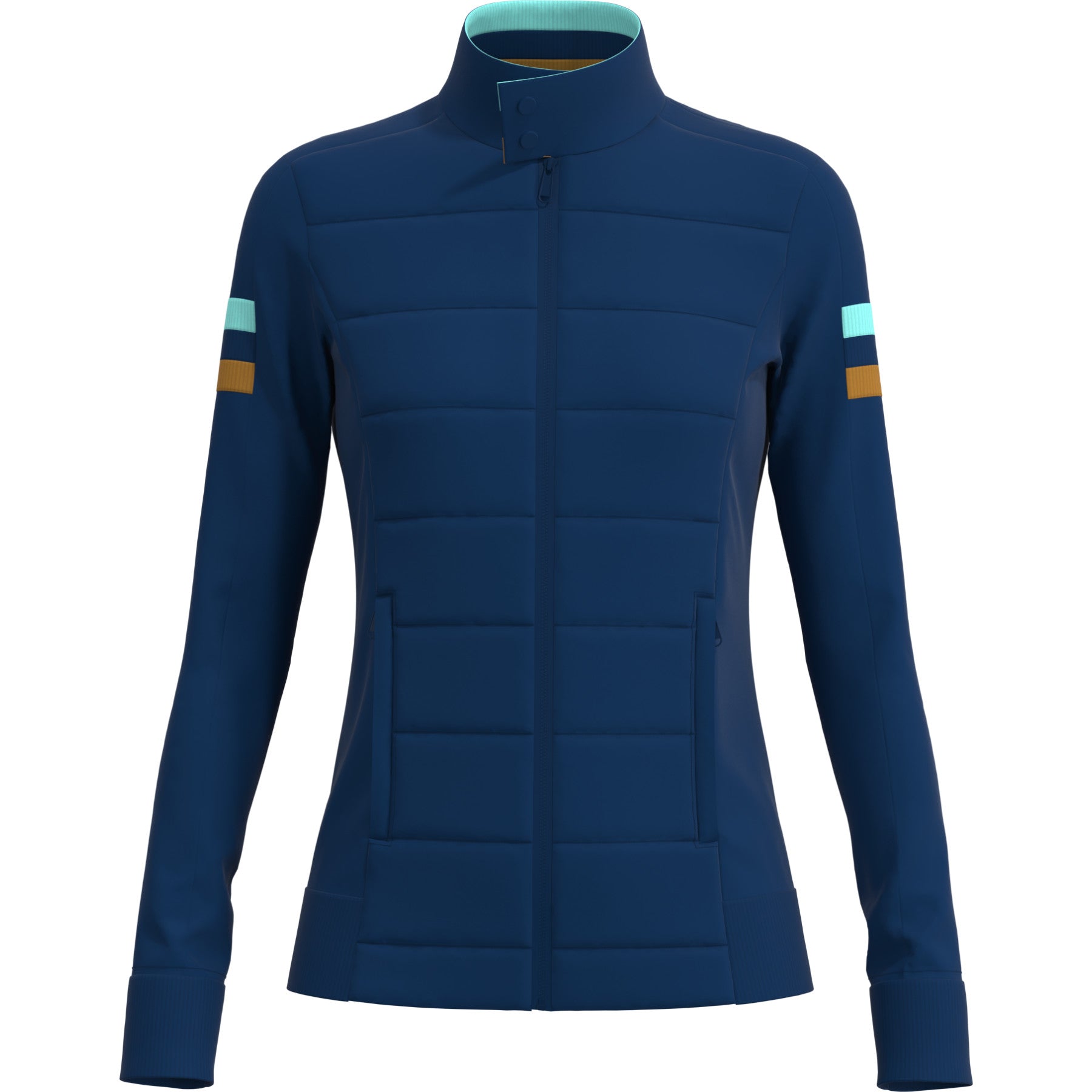 View Womens Mixed Media Golf Puffer In Blueberry Pancake information