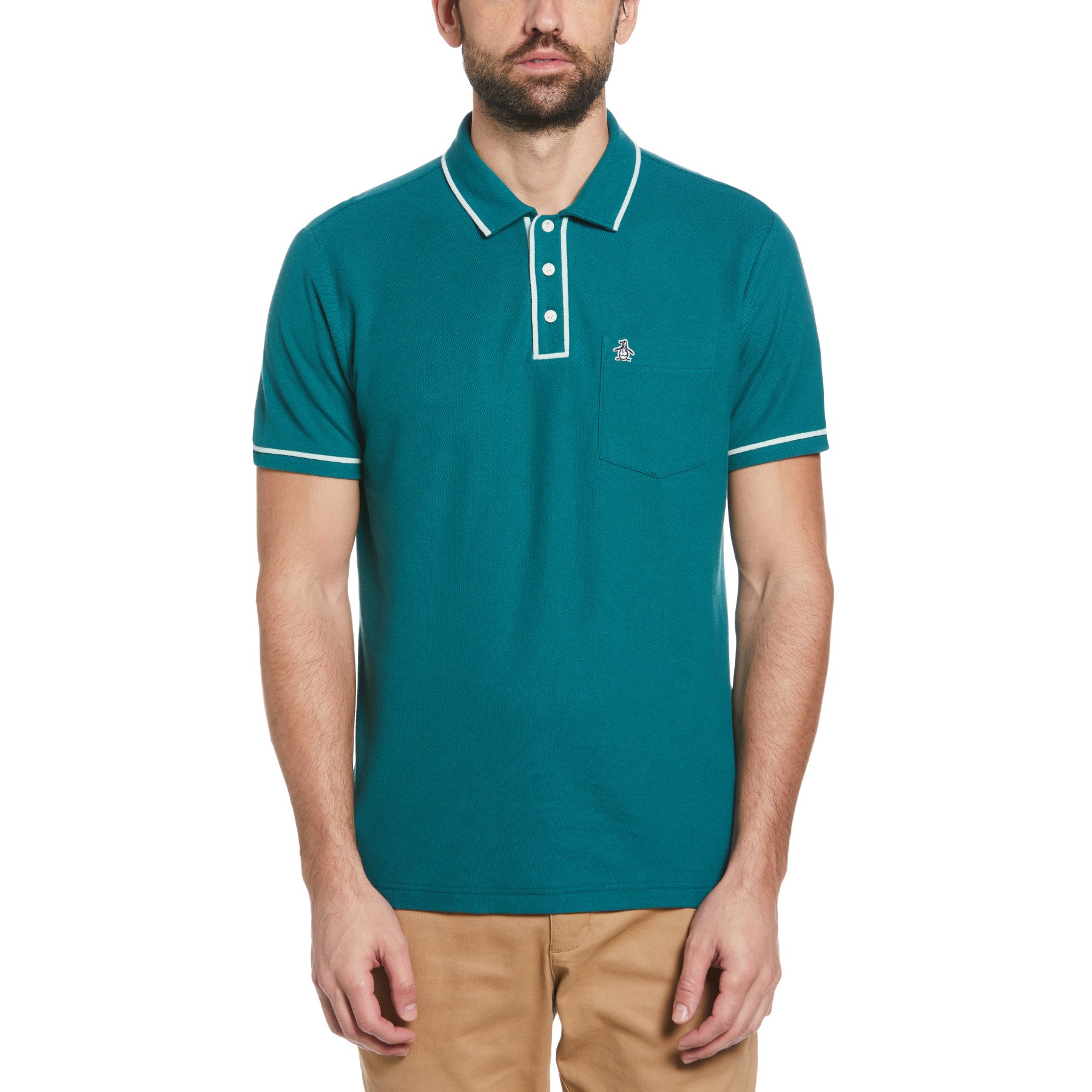 View Earl Organic Cotton Polo Shirt In Pacific information