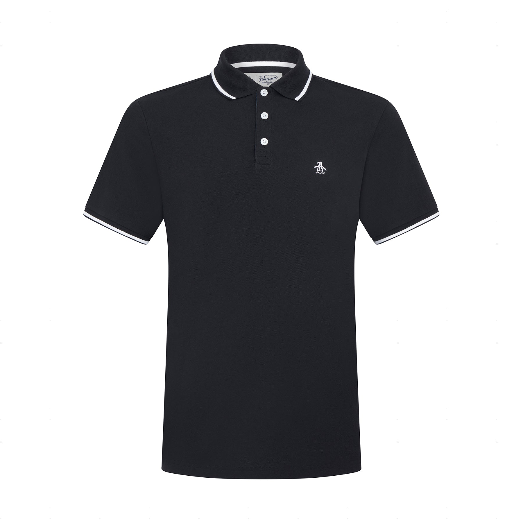 View Organic Cotton Pique Polo Shirt In True Black information