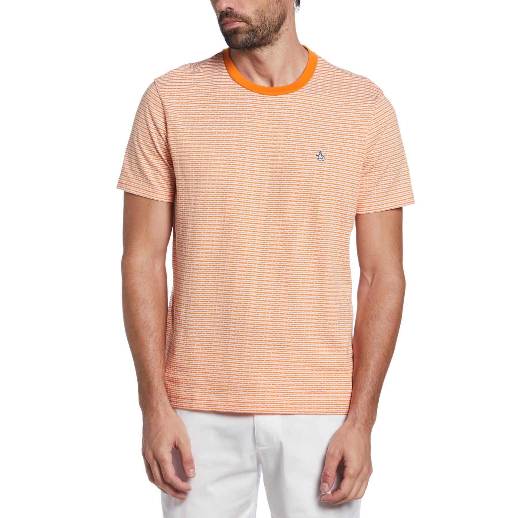 View Double Knit Stripe TShirt In Russet Orange information