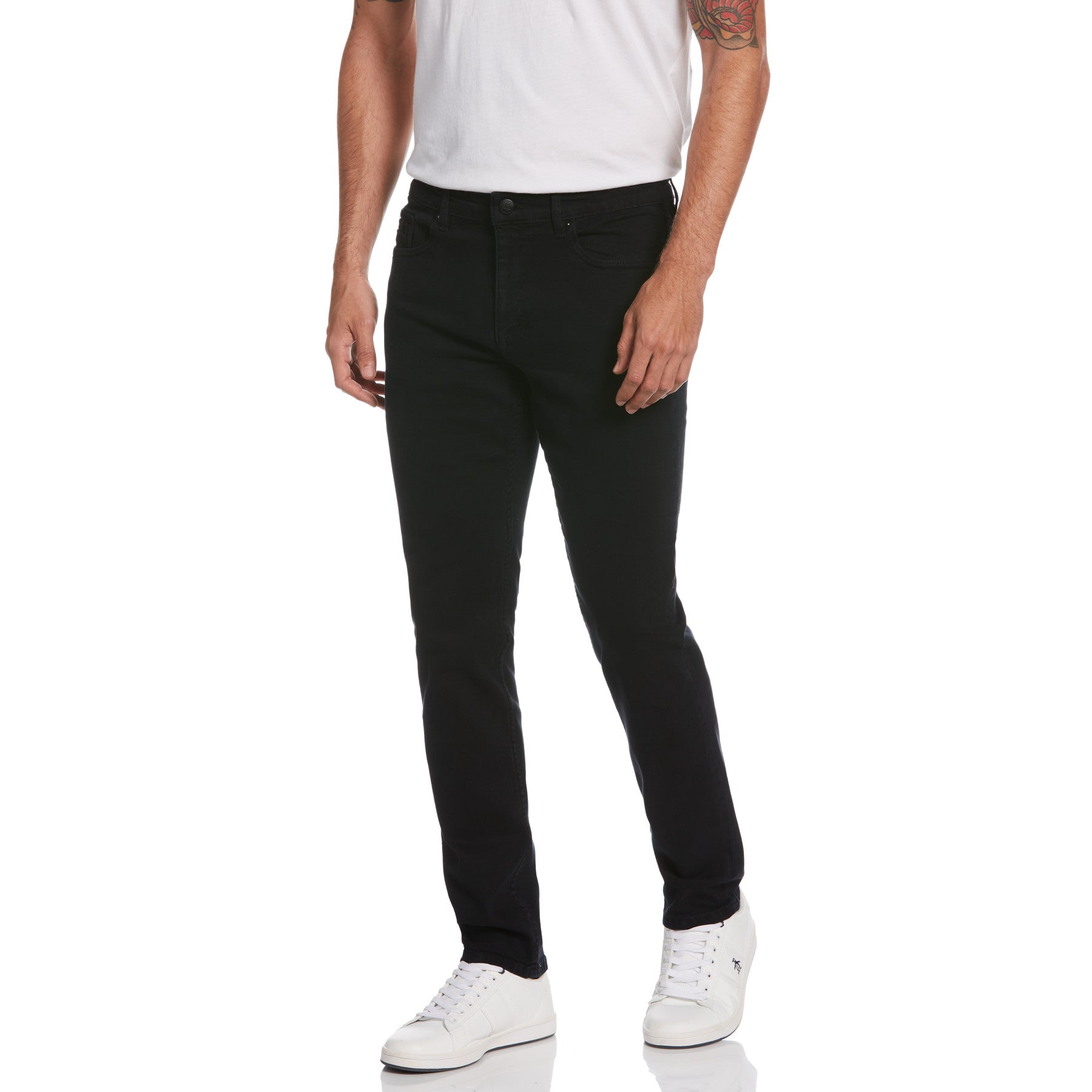 View Dyed Stretch Denim Trousers In Black Overdye information