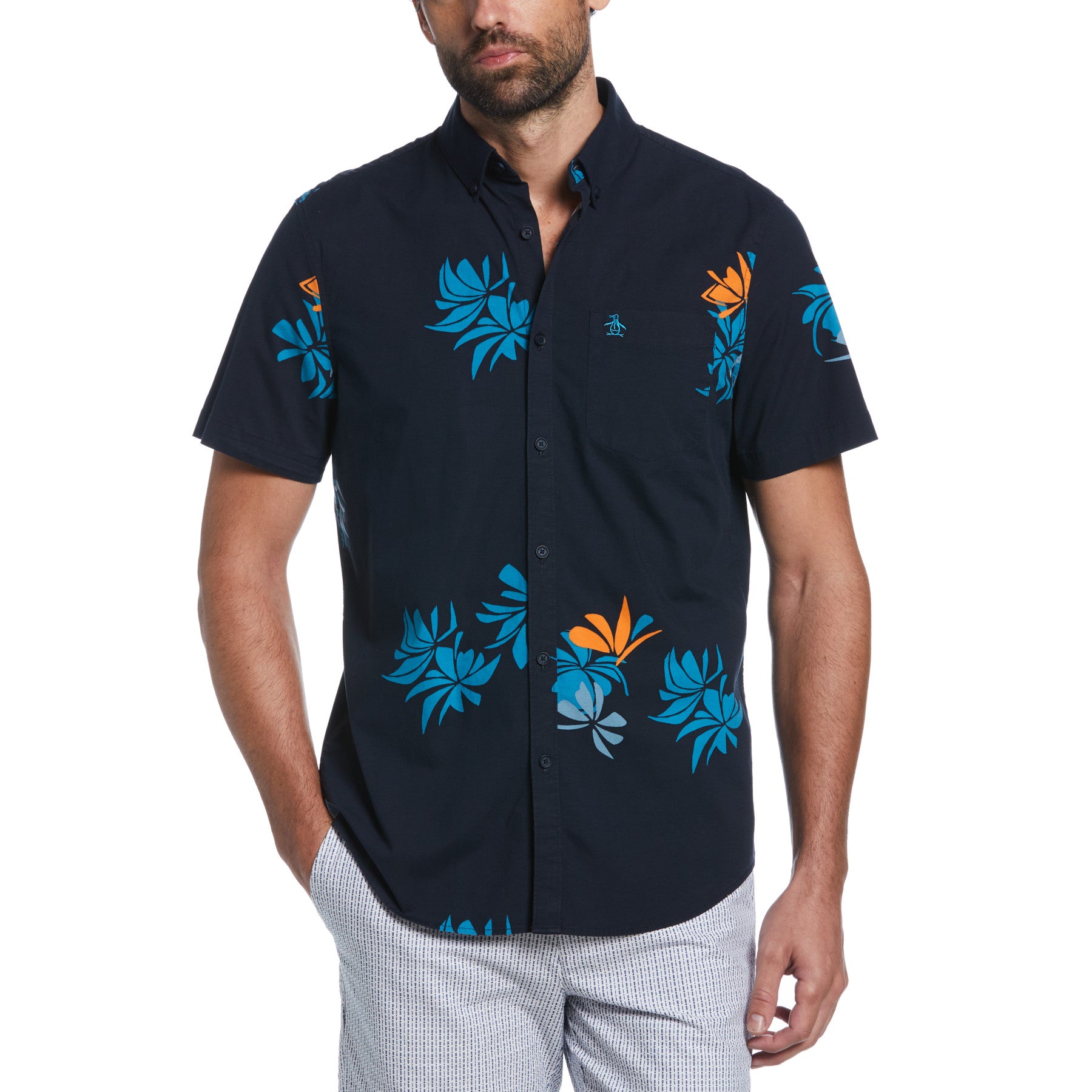 View Floral Print Shirt In Dark Sapphire information