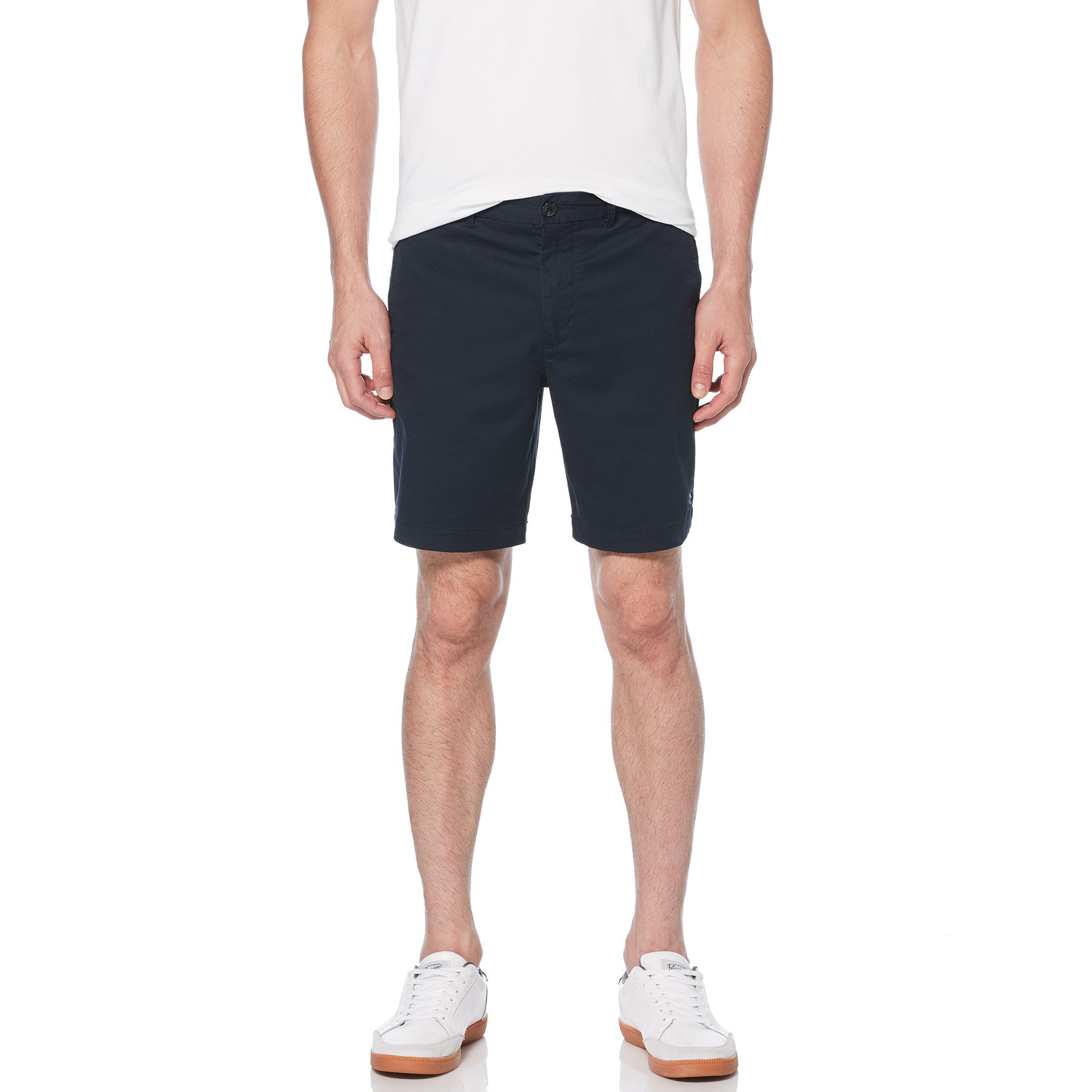 View Original Penguin Organic Cotton P55 Stretch Shorts In Dark Sapphire Blue Mens information