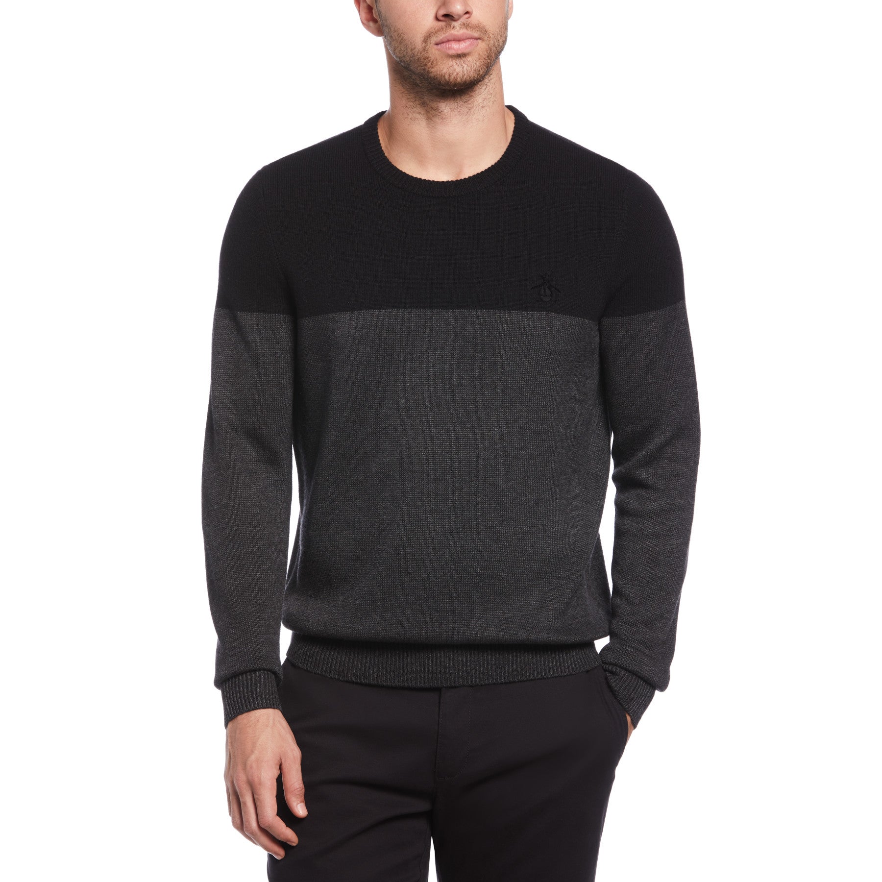 View Wool Blend Knit Jumper In Dark Charcoal Heather information