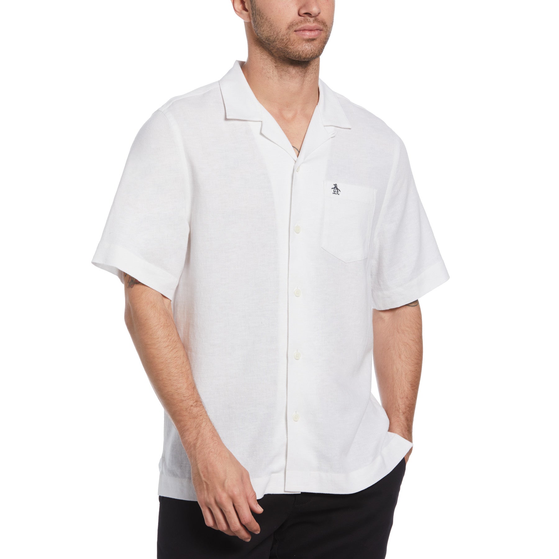 View Linen Ecovero Short Sleeve Shirt In Bright White information