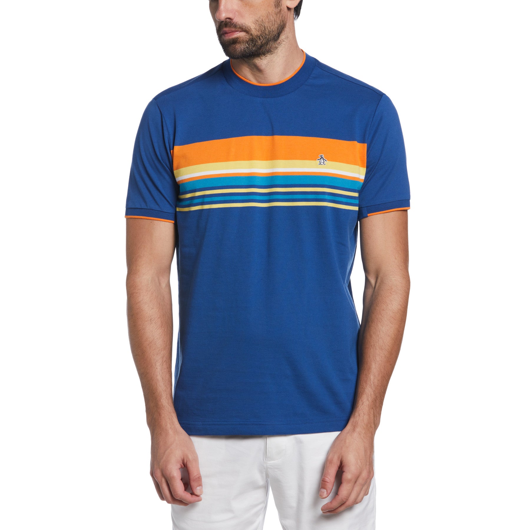 View Organic Cotton Engineered Stripe TShirt In Limoges information