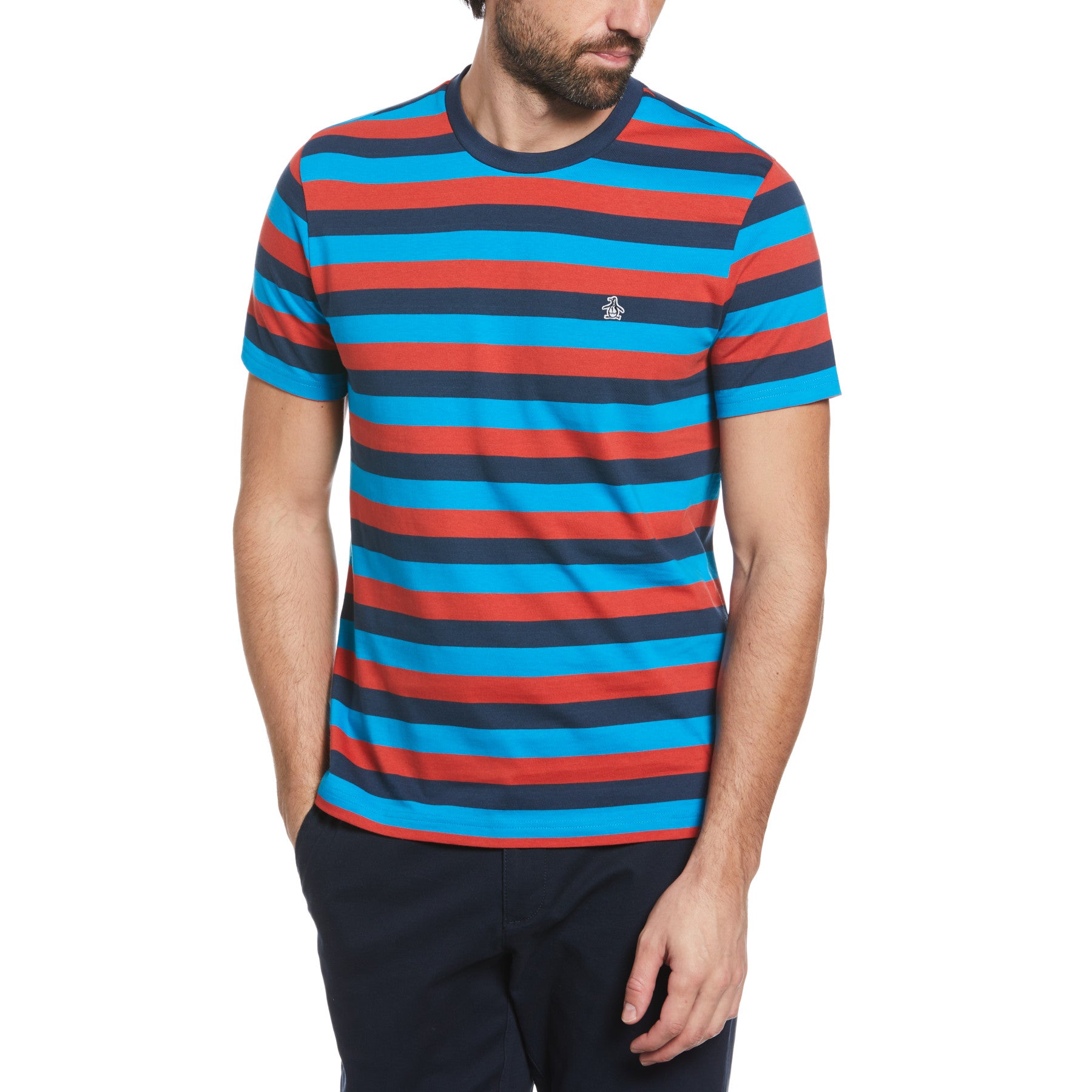 View Allover Stripe Short Sleeve TeeShirt In Dress Blues information