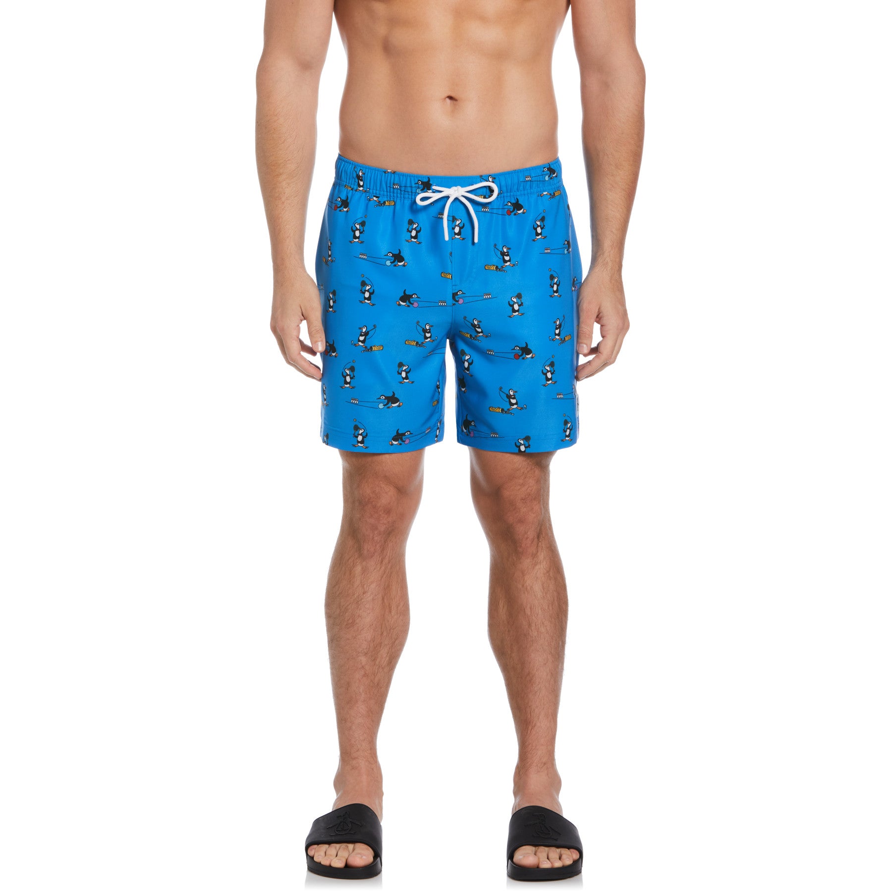 View Pete Print Stretch Swim Shorts In French Blue information