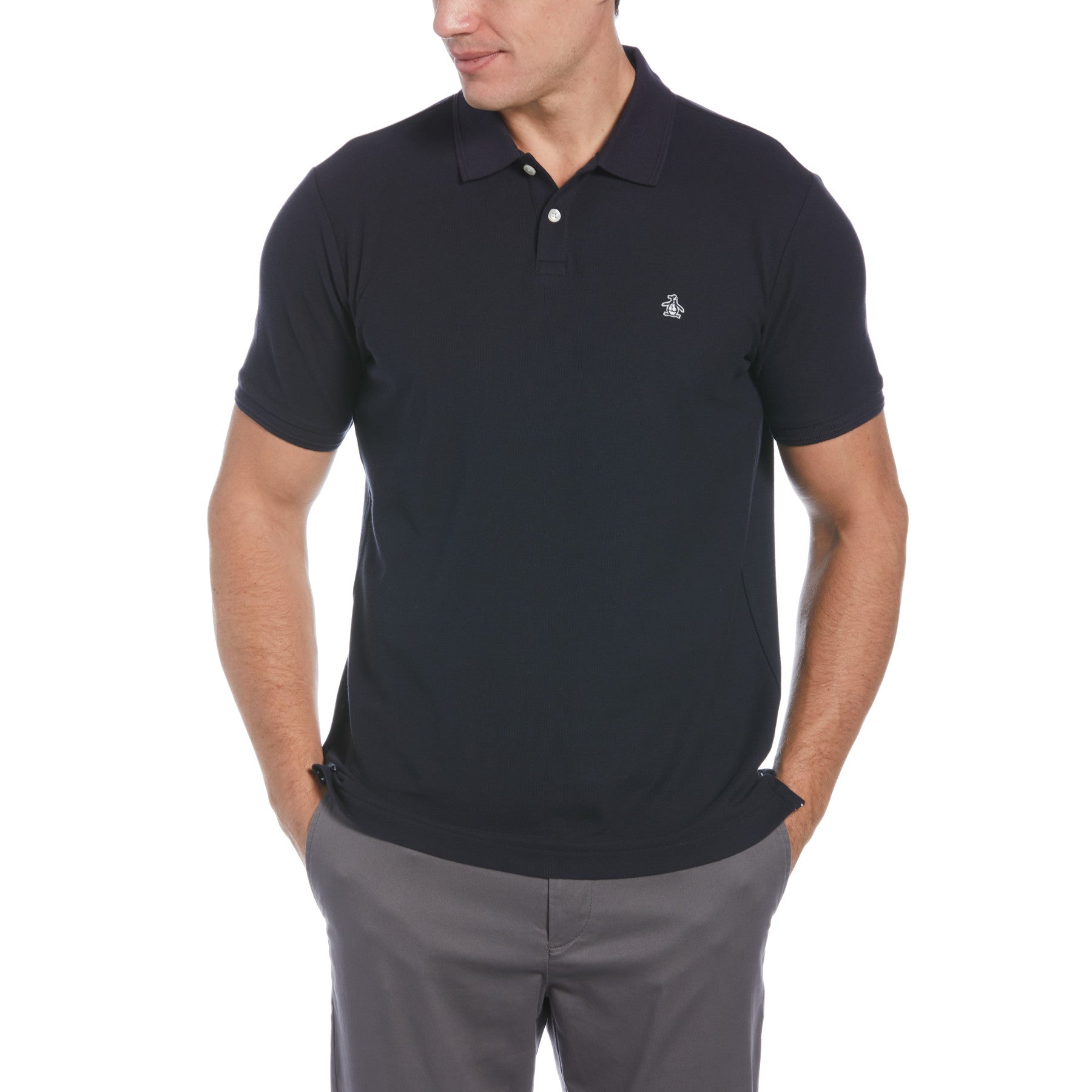 View Original Penguin Daddy Organic Cotton Polo Shirt In Dark Sapphire Blue Mens information